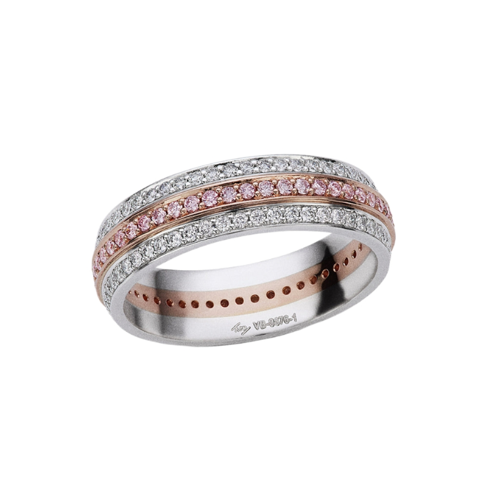 Argyle Pink Diamond Three Row Full Eternity Band