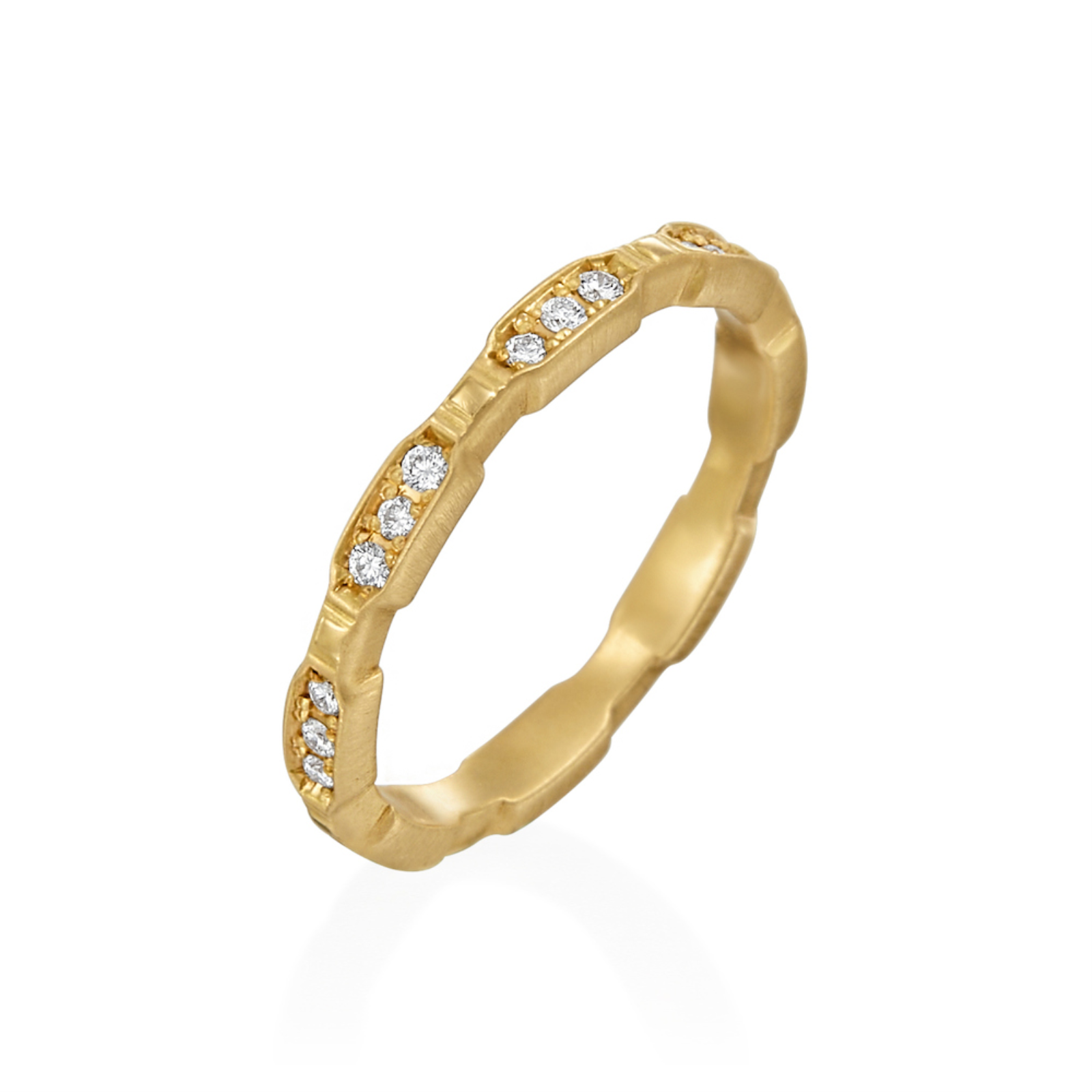 Gold and Diamond Accented Wedding Band