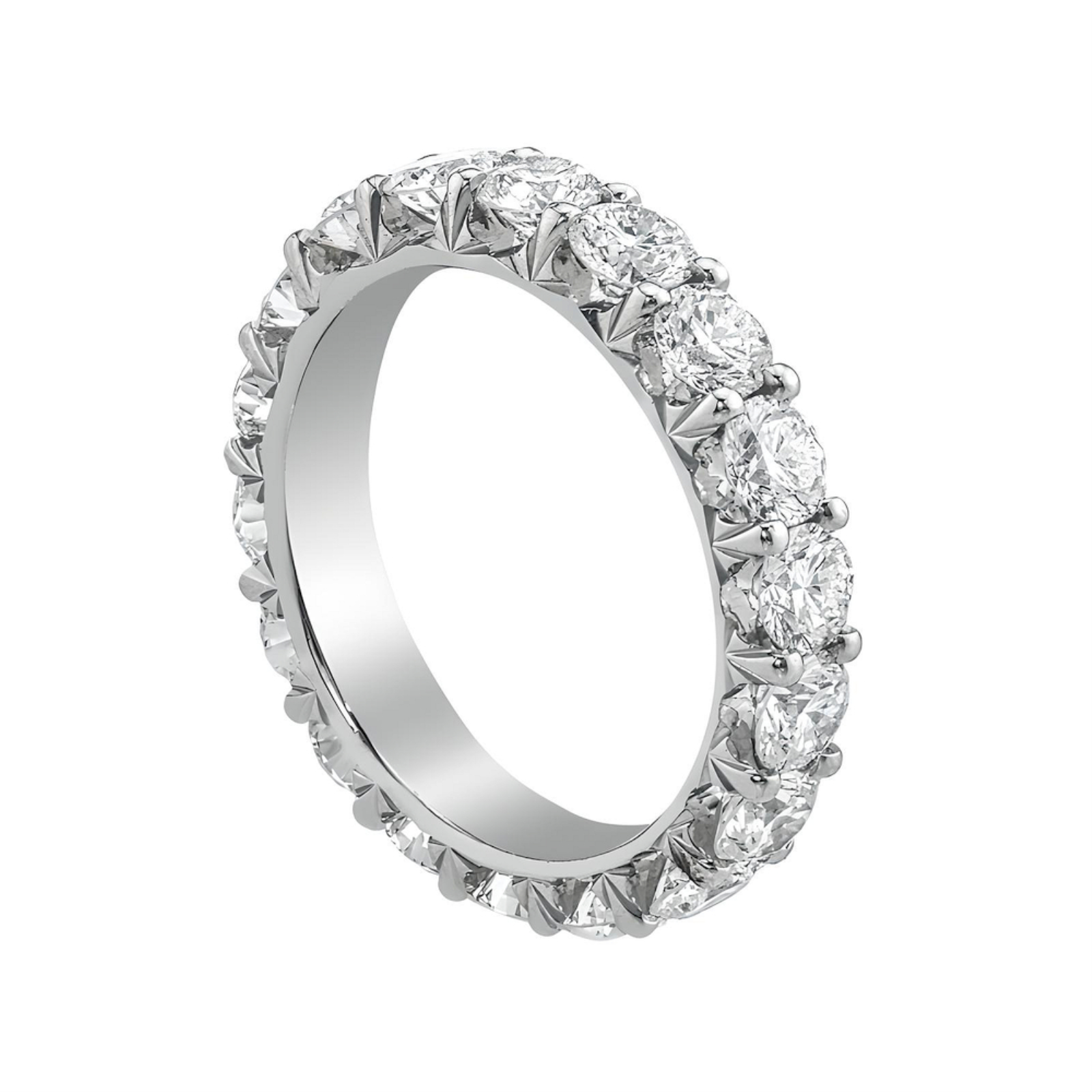 Platinum and Diamond Royal Prong Eternity Wedding Band