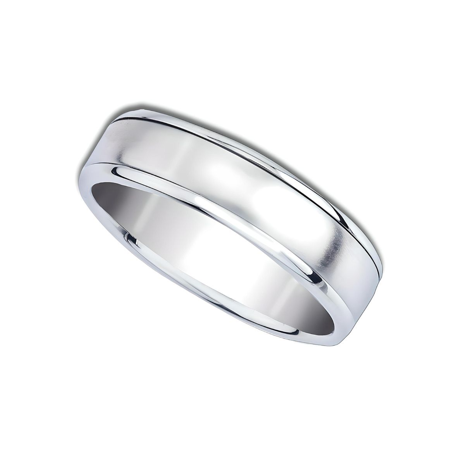 White Gold Satin Band Ring