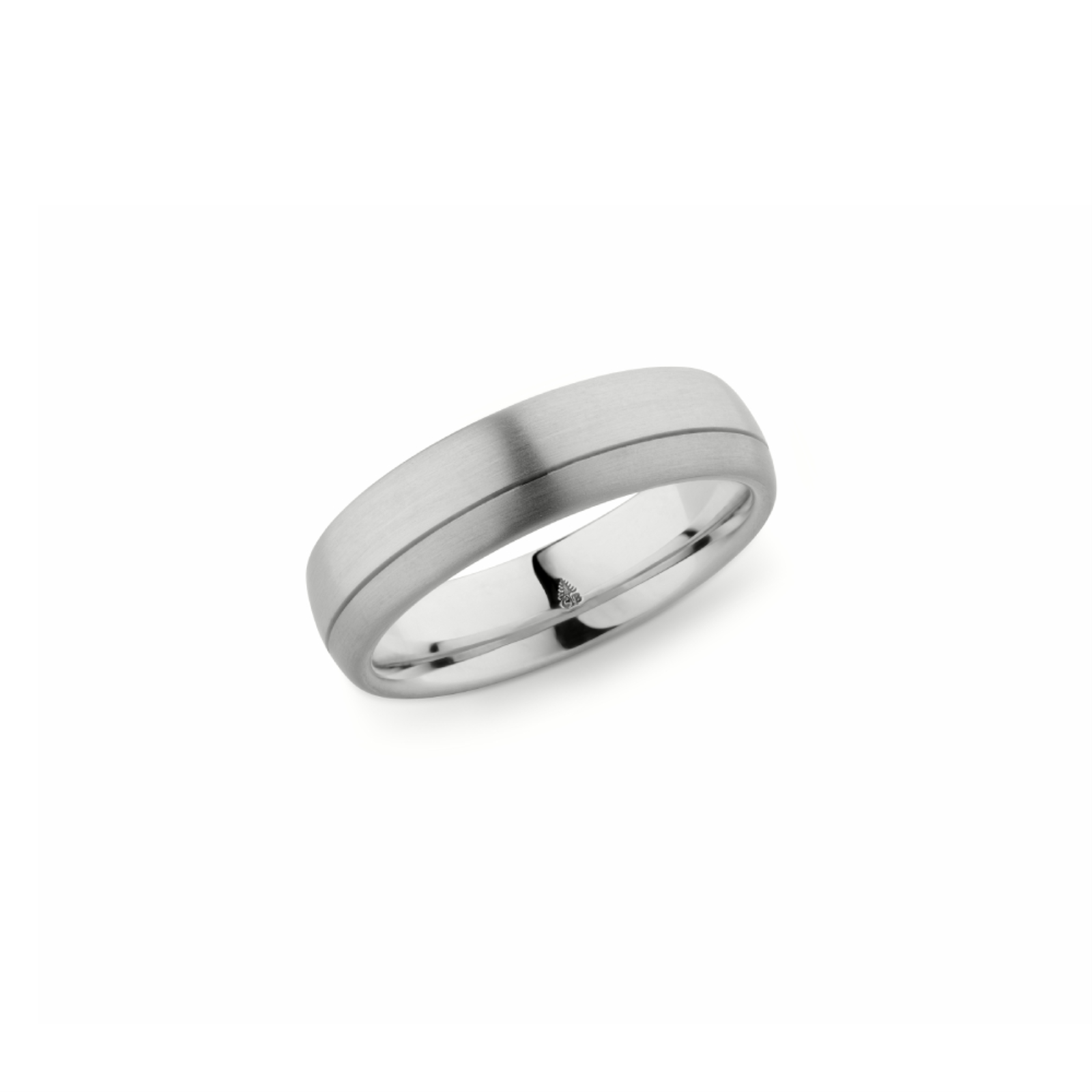 6mm Platinum and Grey Gold Wedding Band