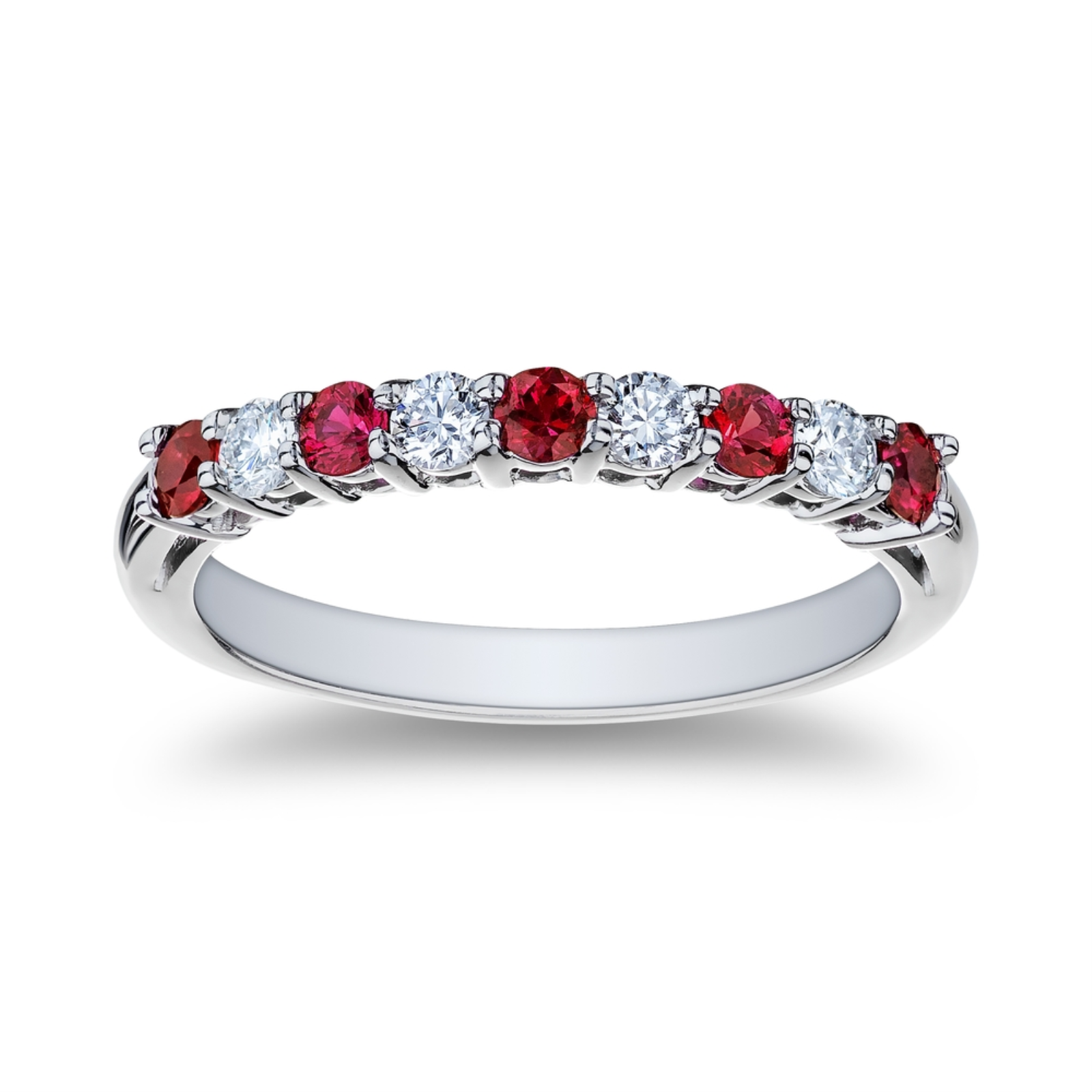 Ruby and Diamond Stackable Band