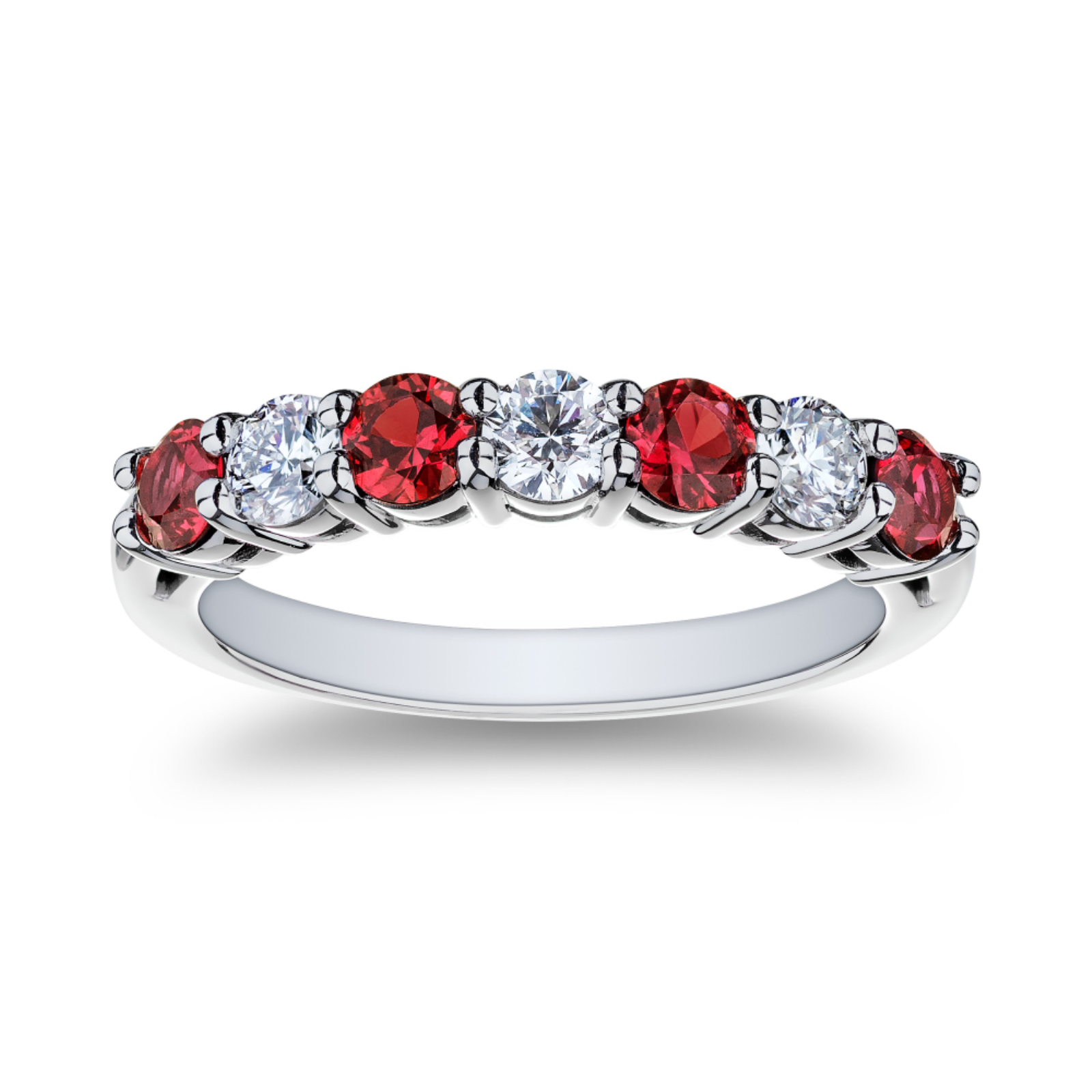 Platinum Ruby Diamond Band Ring