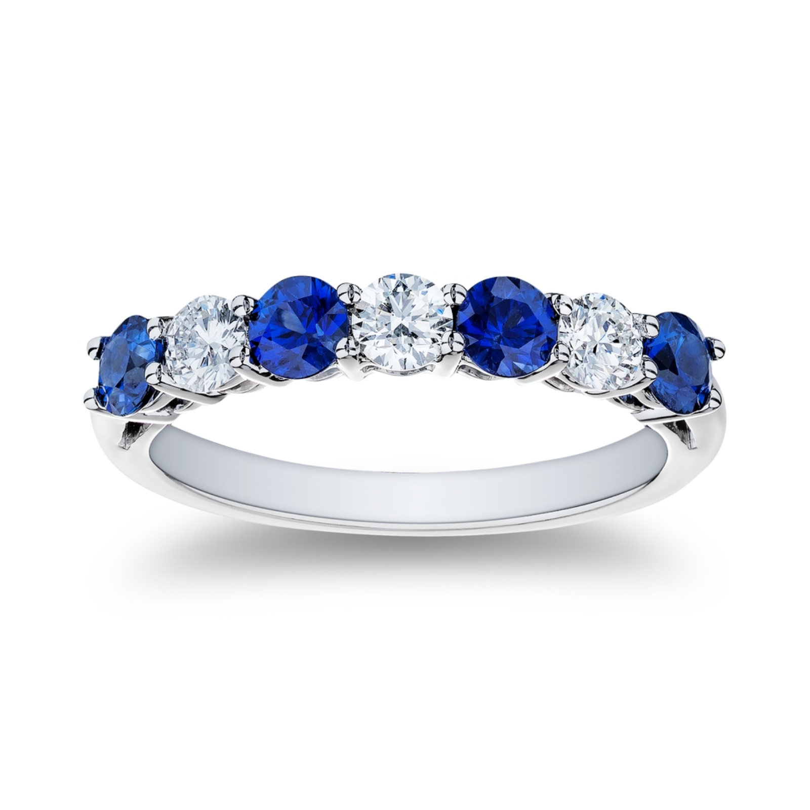 Sapphire and Diamond Stackable Band