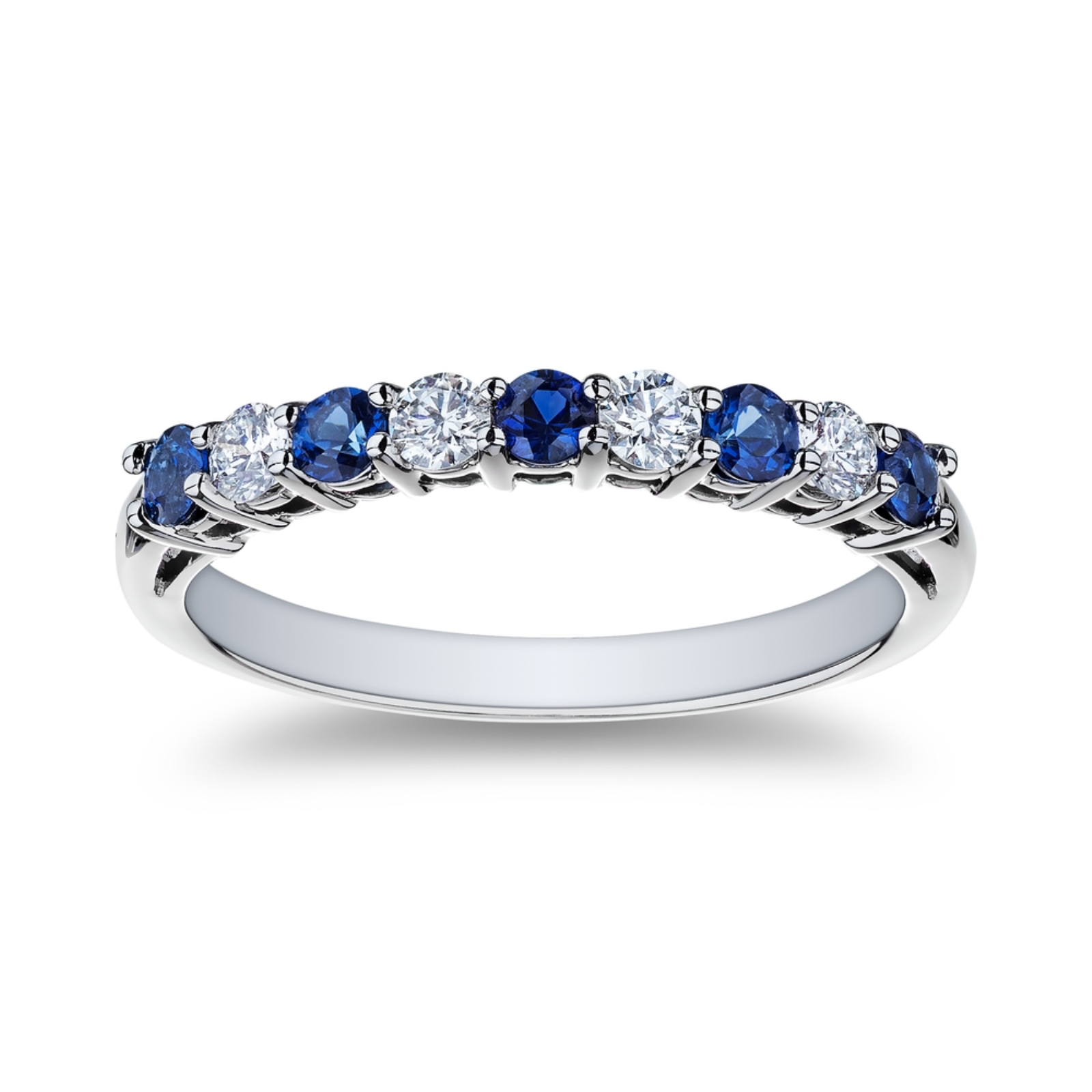 Sapphire and Diamond Stackable Band
