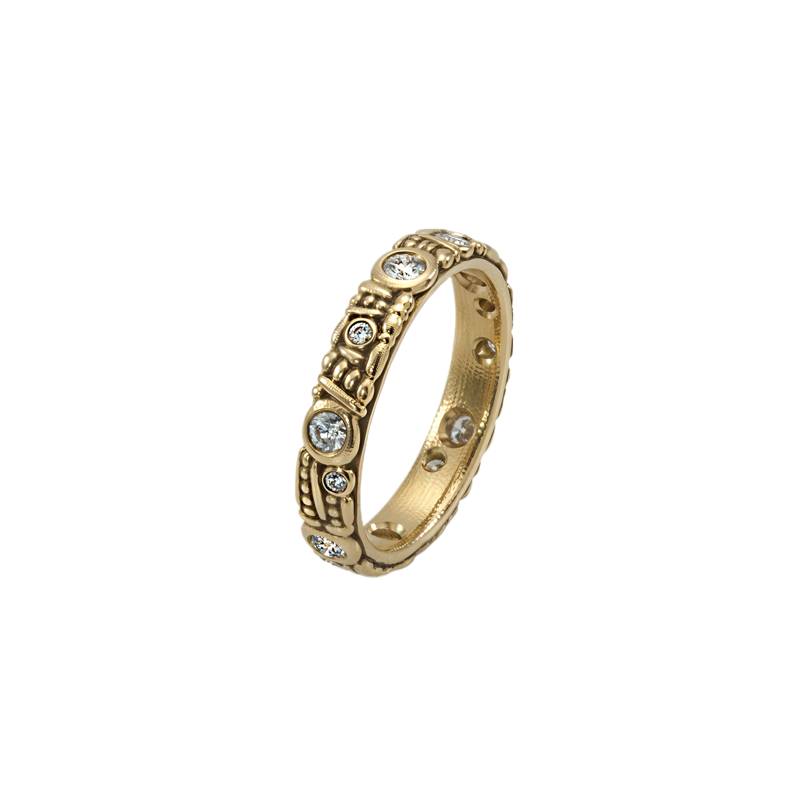 Gold and Diamond Band Ring