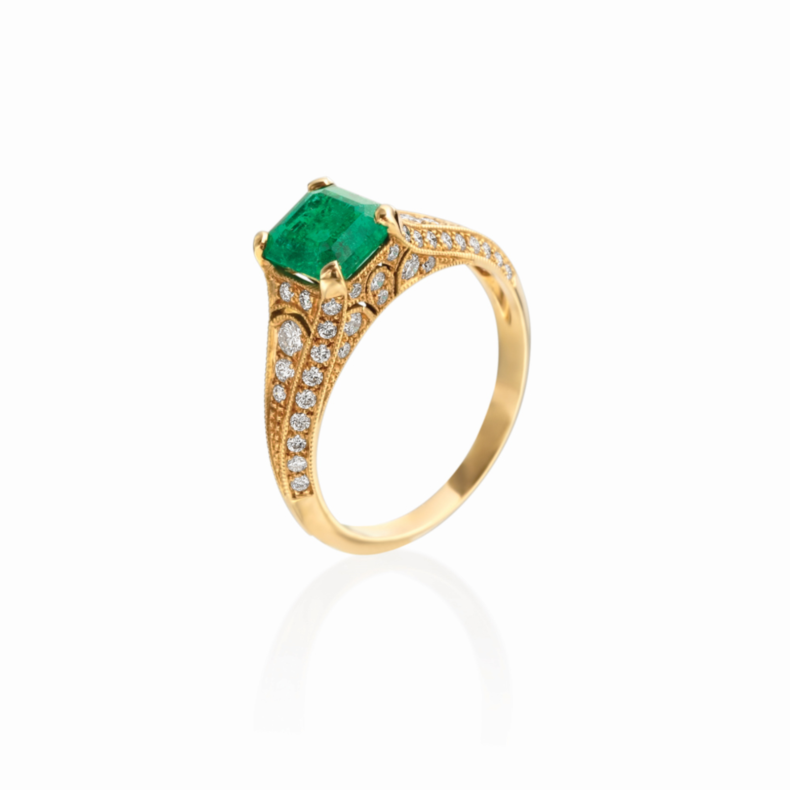 Yellow Gold and Emerald Ring