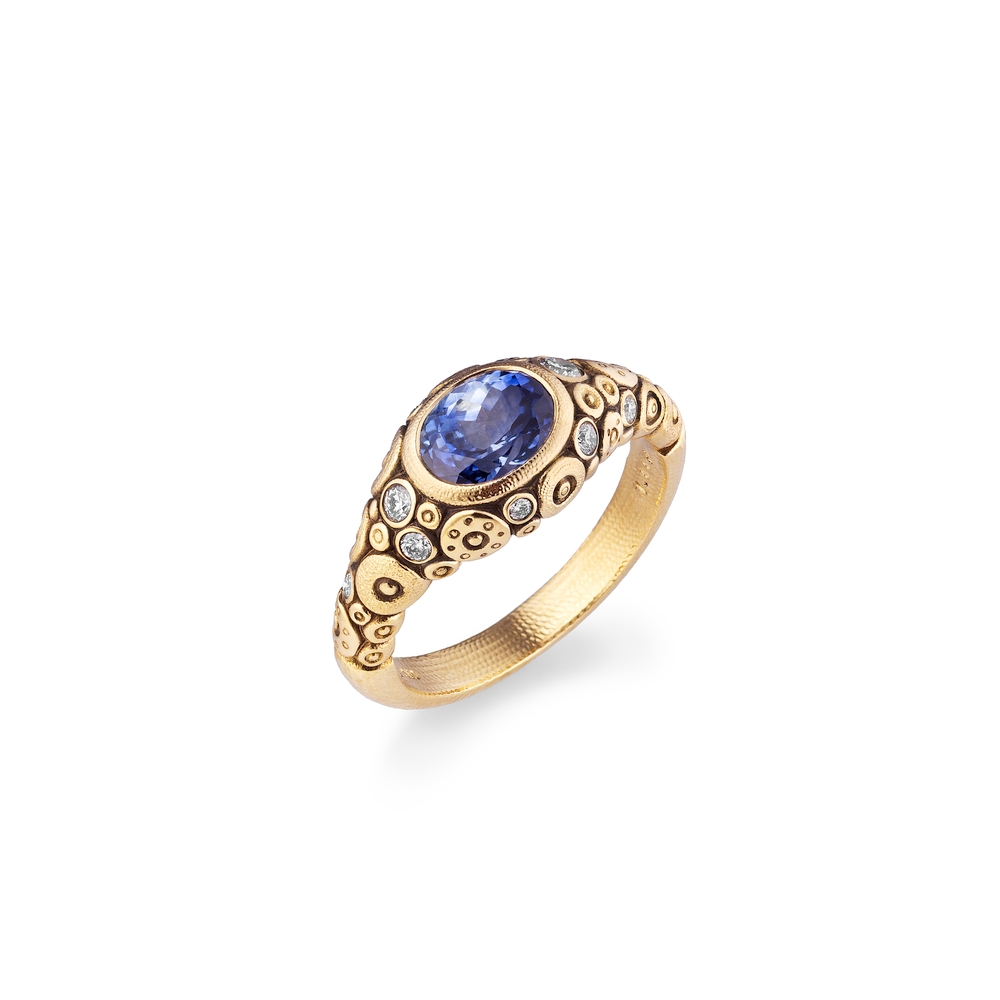 Gold and Sapphire Bezel Ring