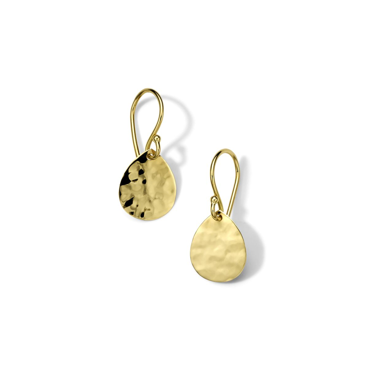 Gold Small Crinkle Teardrop Earrings