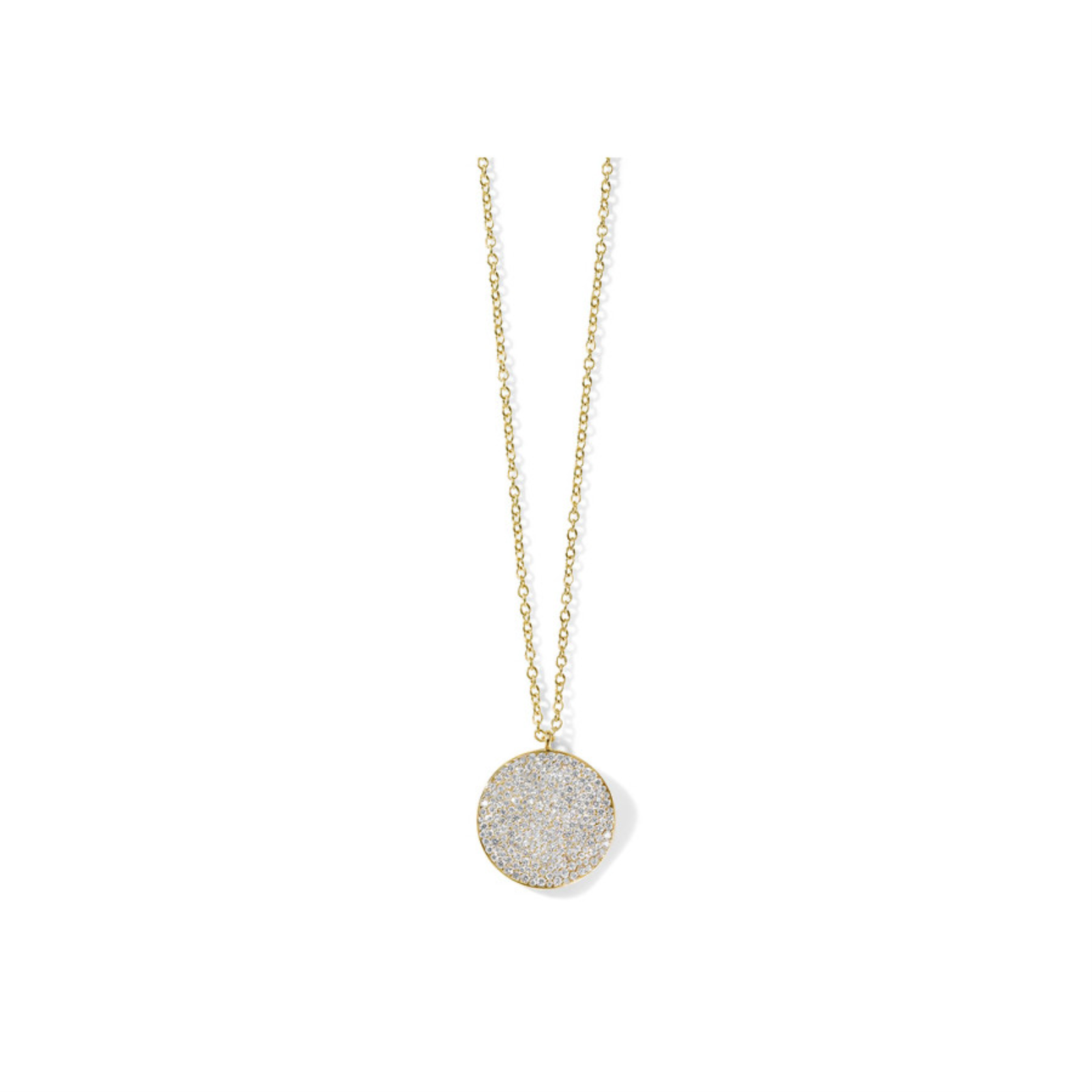 Gold and Diamond Large Flower Pendant Necklace