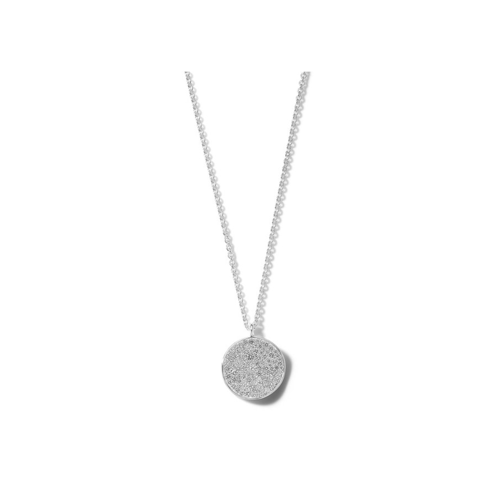 Silver and Diamond Medium Flower Pendant Necklace