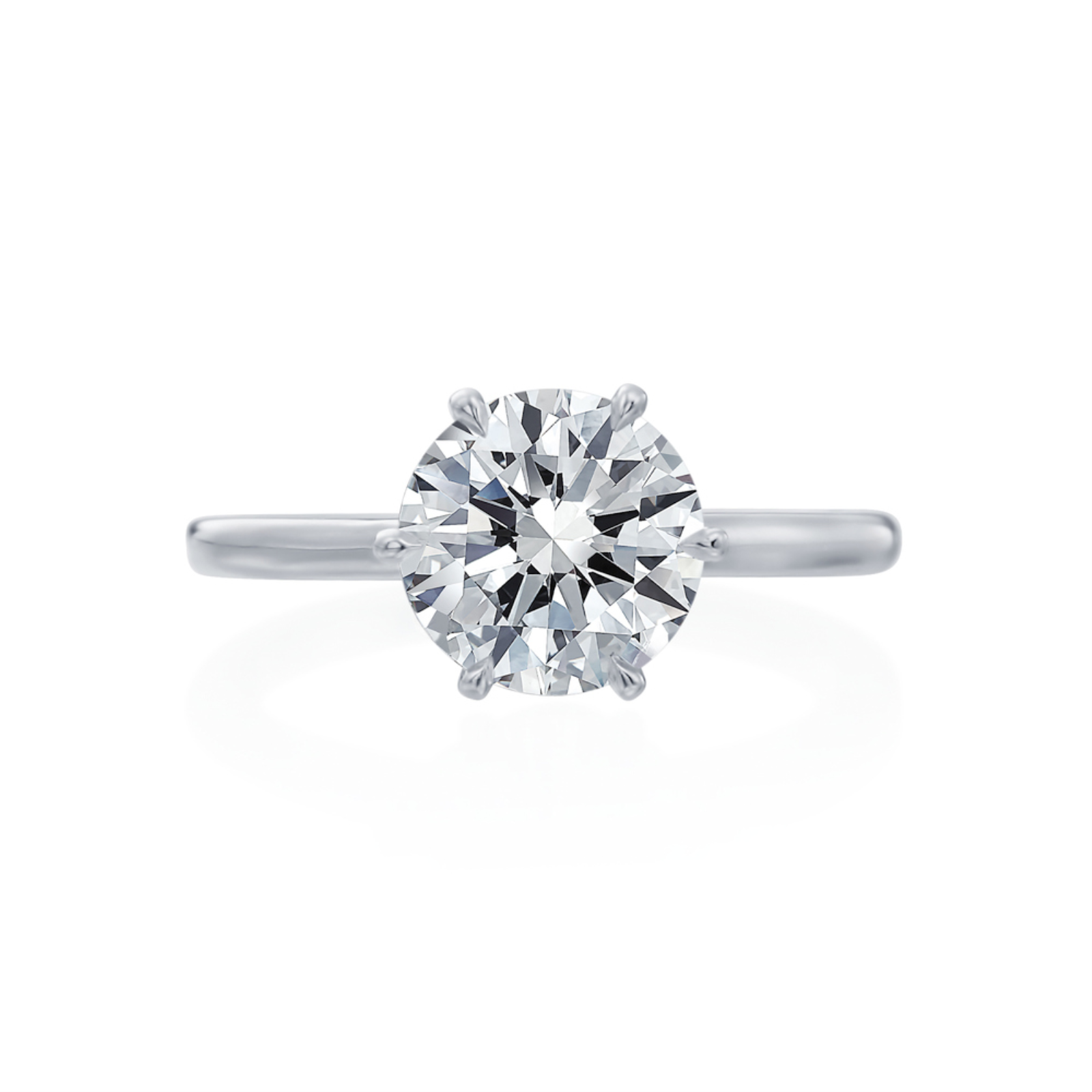 Platinum Open Petal Solitaire Engagement Ring Mounting