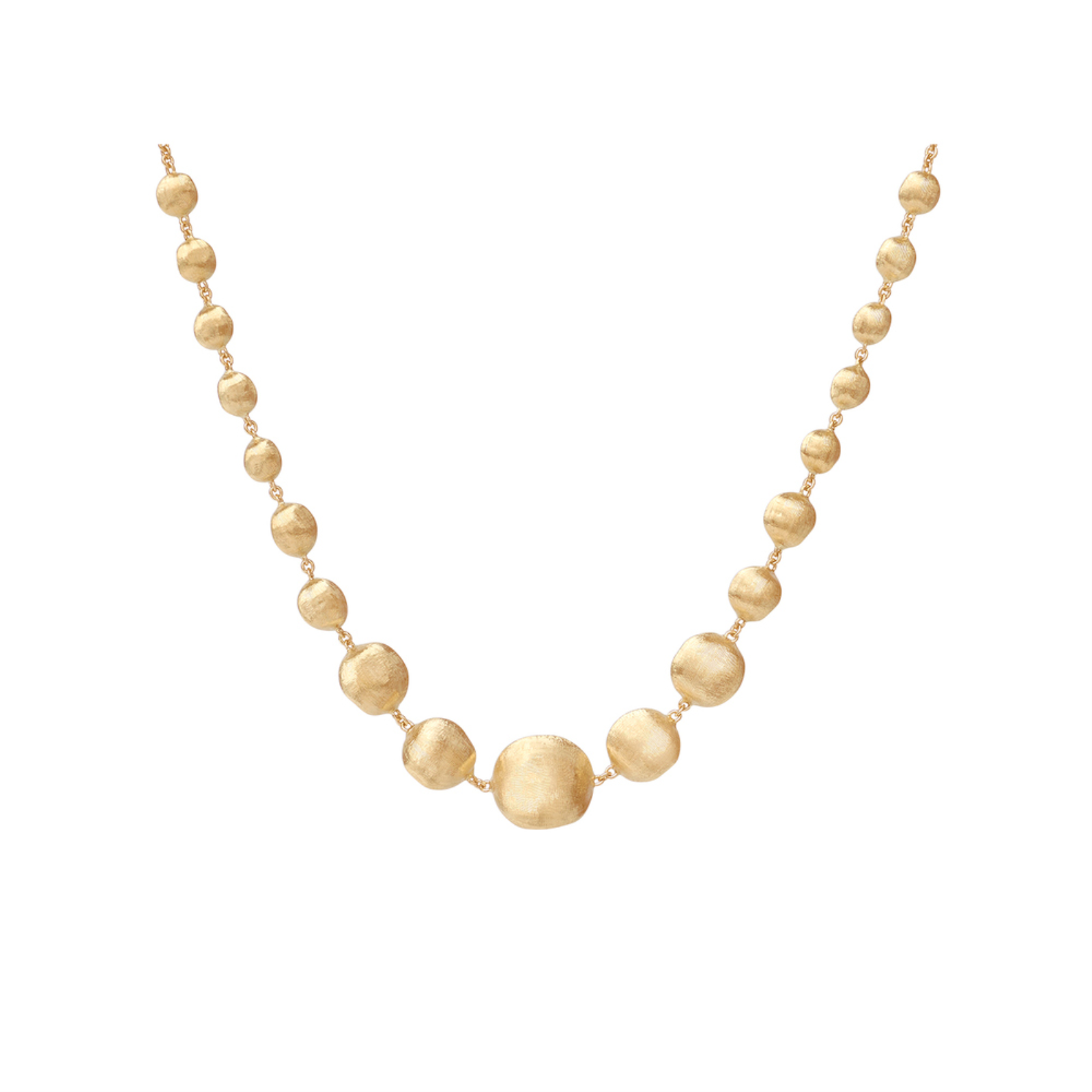 Africa Gold Bead Graduated Necklace