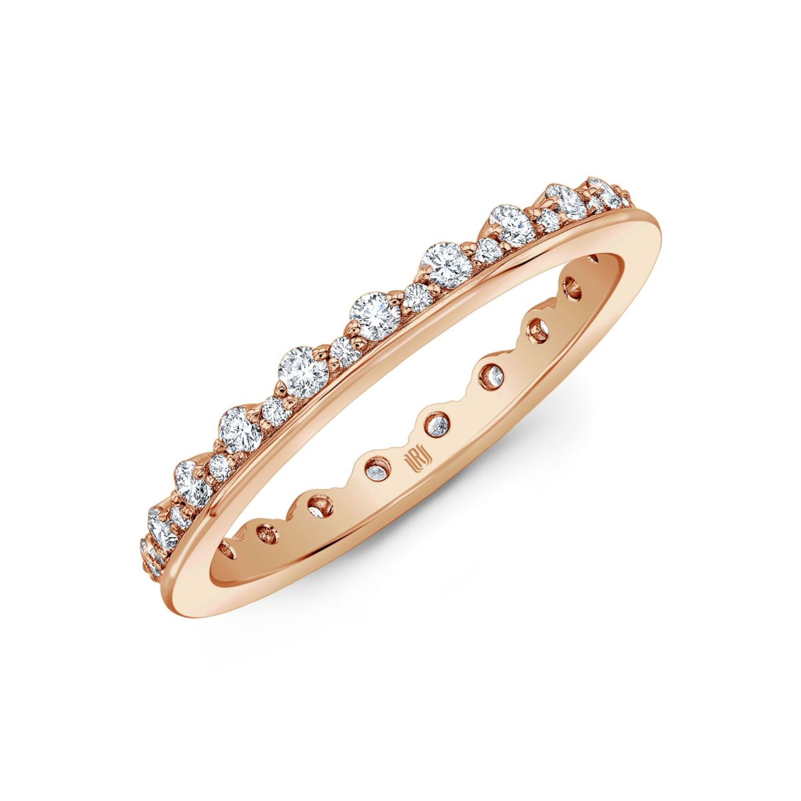 Rose Gold and Diamond Offset Band