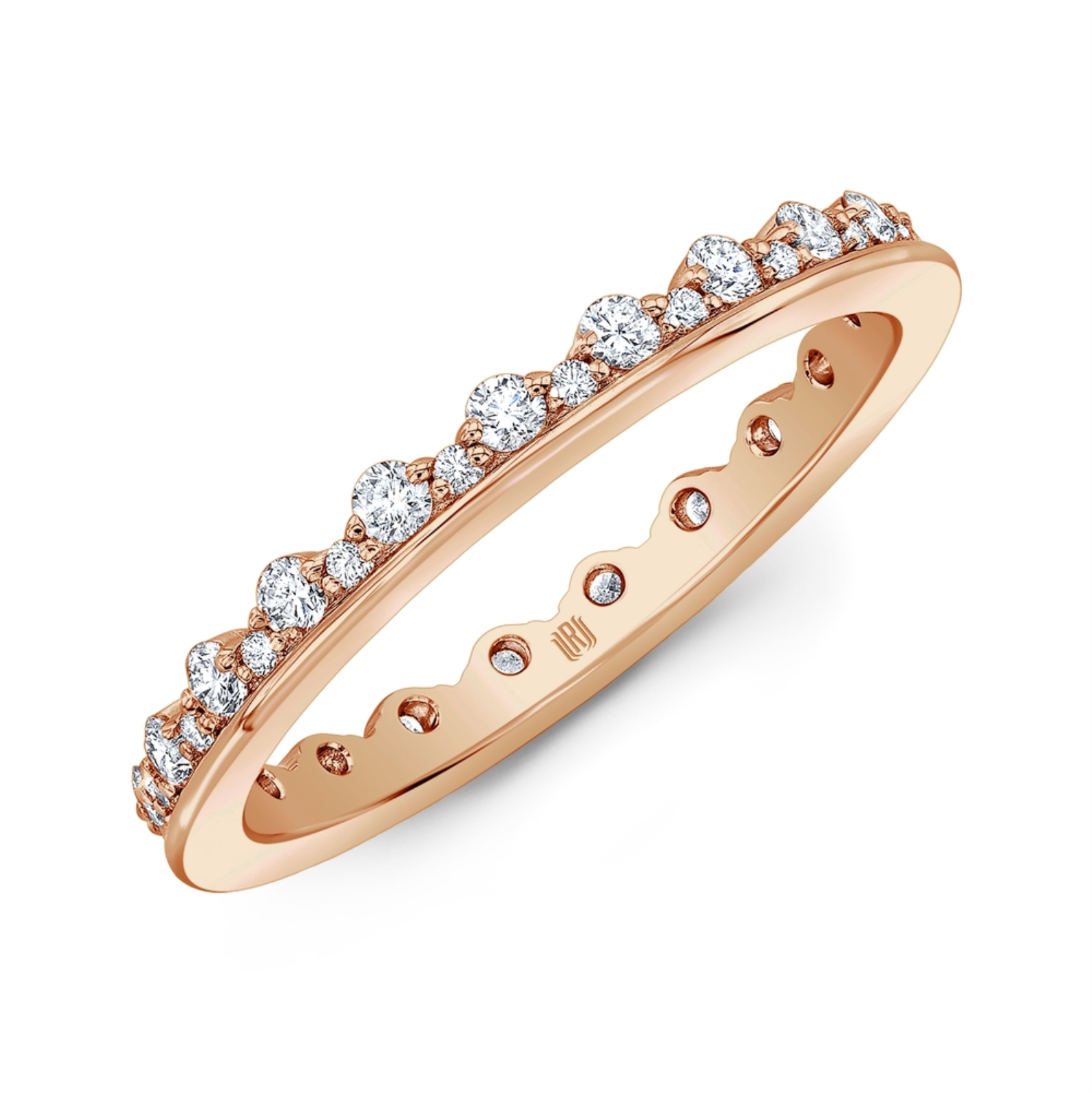 Rose Gold and Diamond Offset Band