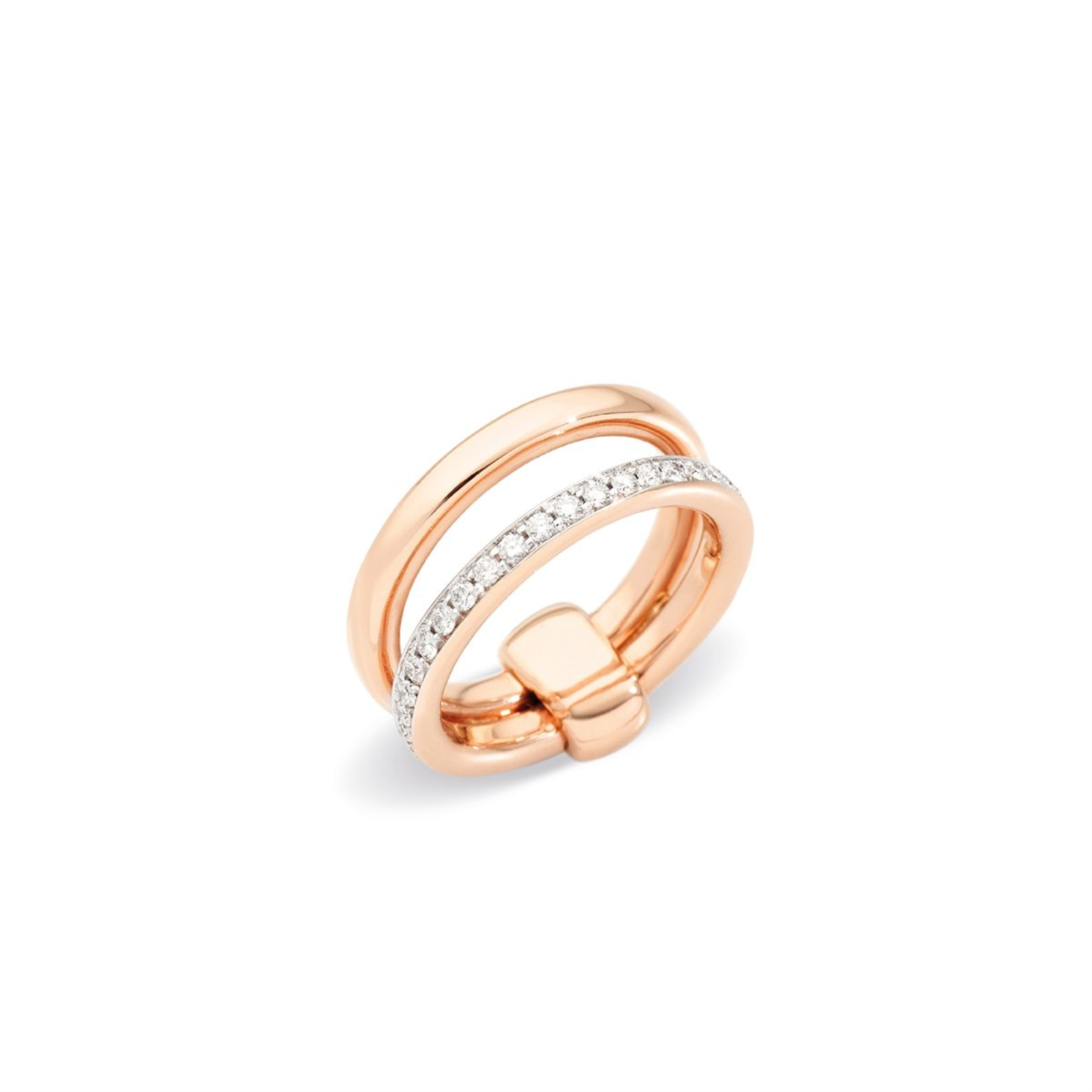 GOLD AND DIAMOND DOUBLE ICONICA RING