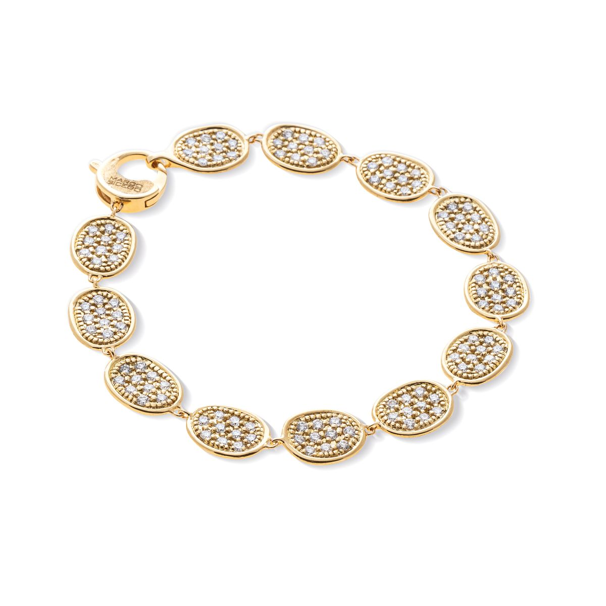 Gold and Diamond Pave Lunaria Bracelet