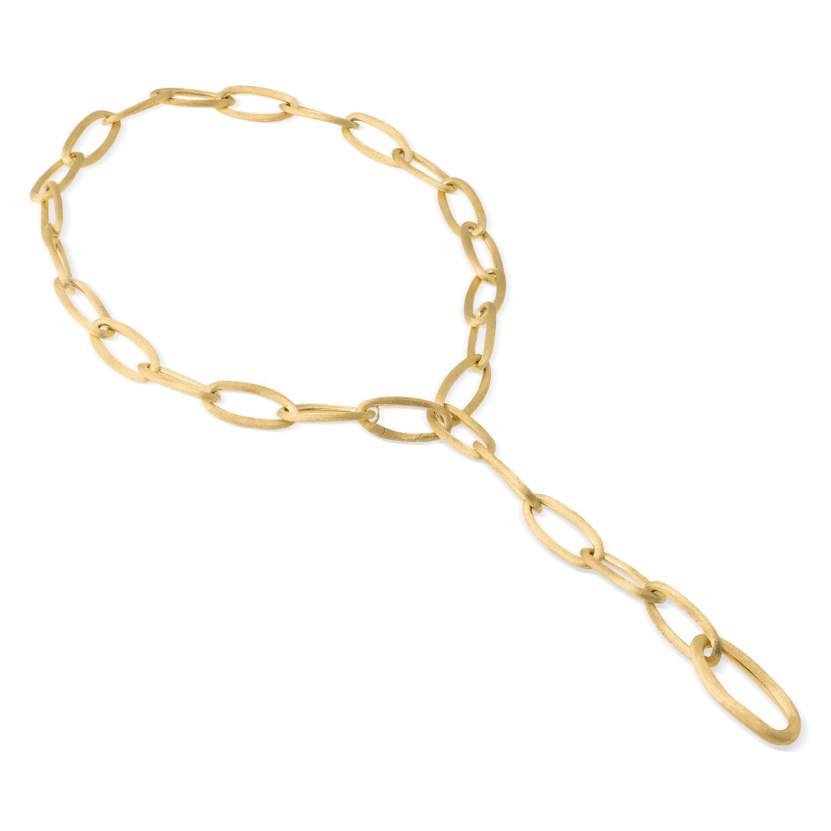 Gold Oval Link Convertible Jaipur Lariat Necklace