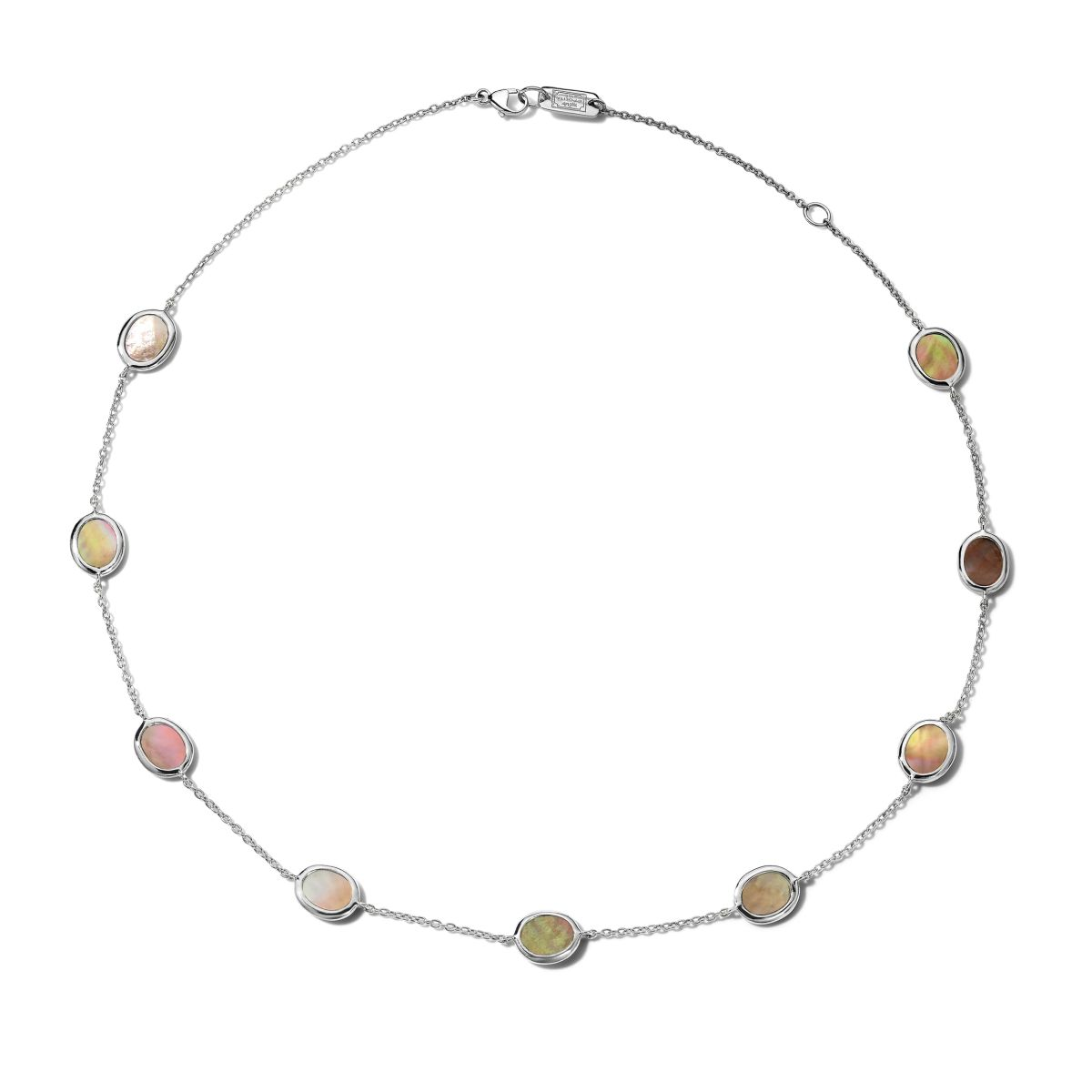 Silver Brown Shell Rock Candy Necklace