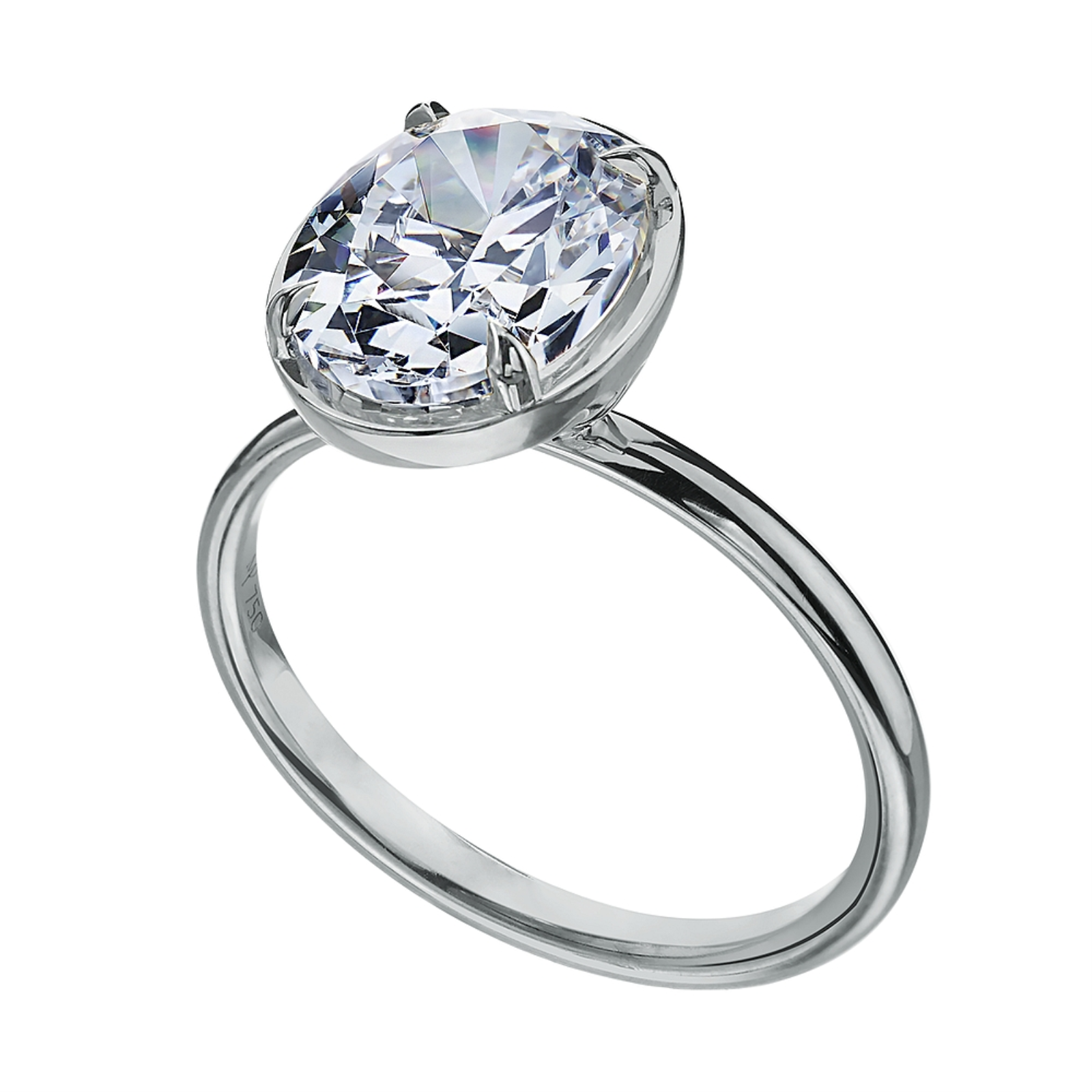 Platinum Oval Solitaire Engagement Ring Mounting