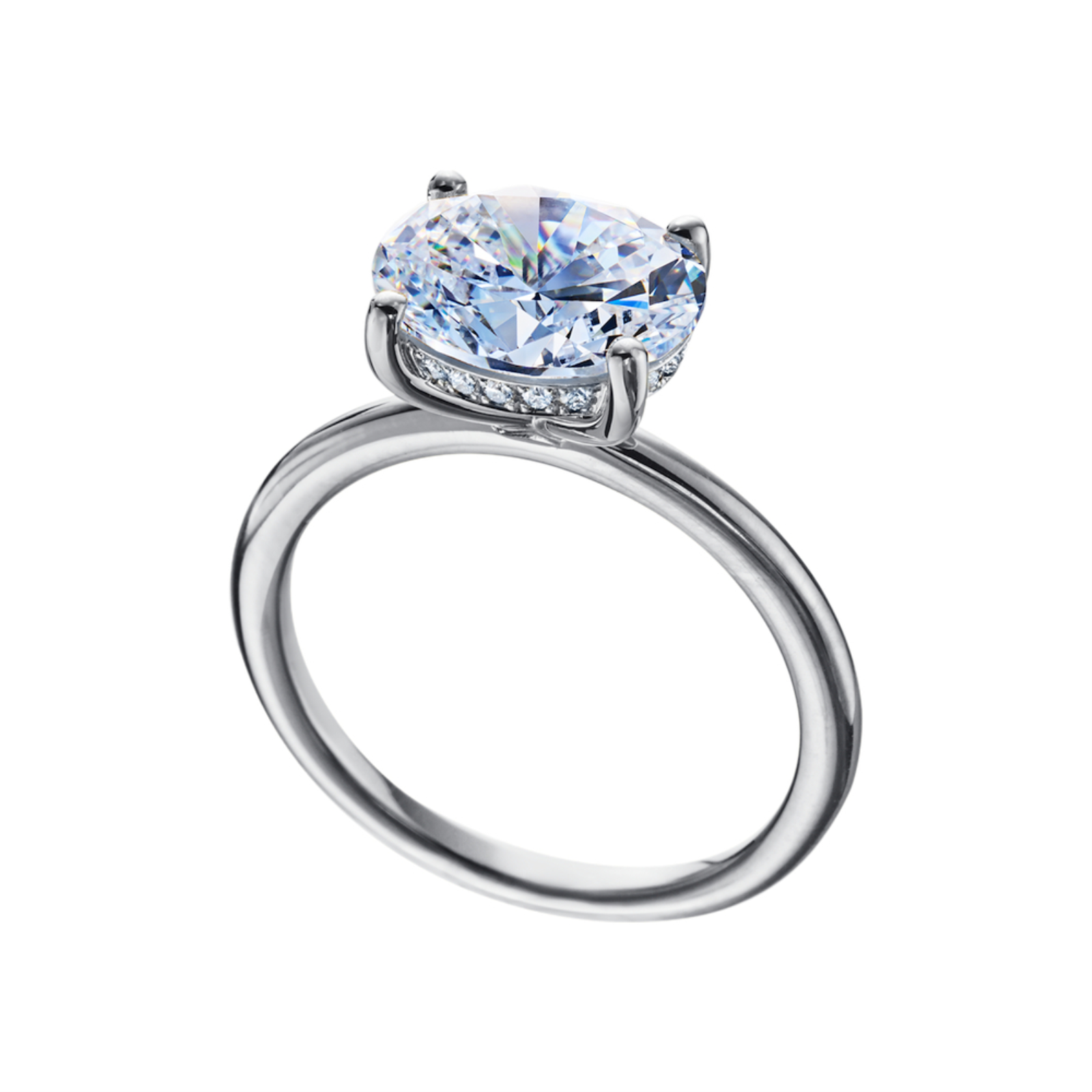 Platinum and Diamond Solitaire Engagement Ring Mounting
