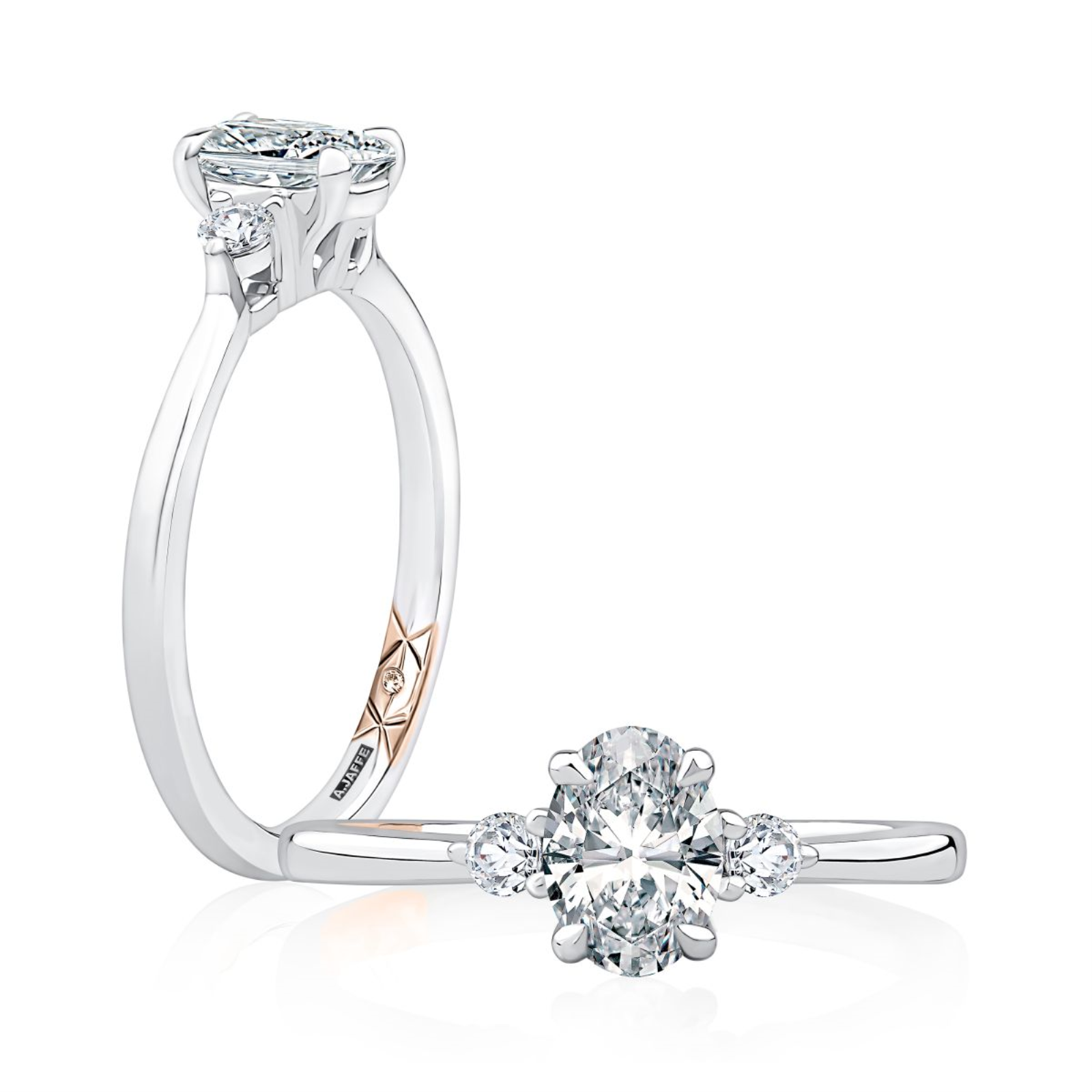 Platinum Three Stone Engagement Ring Mounting