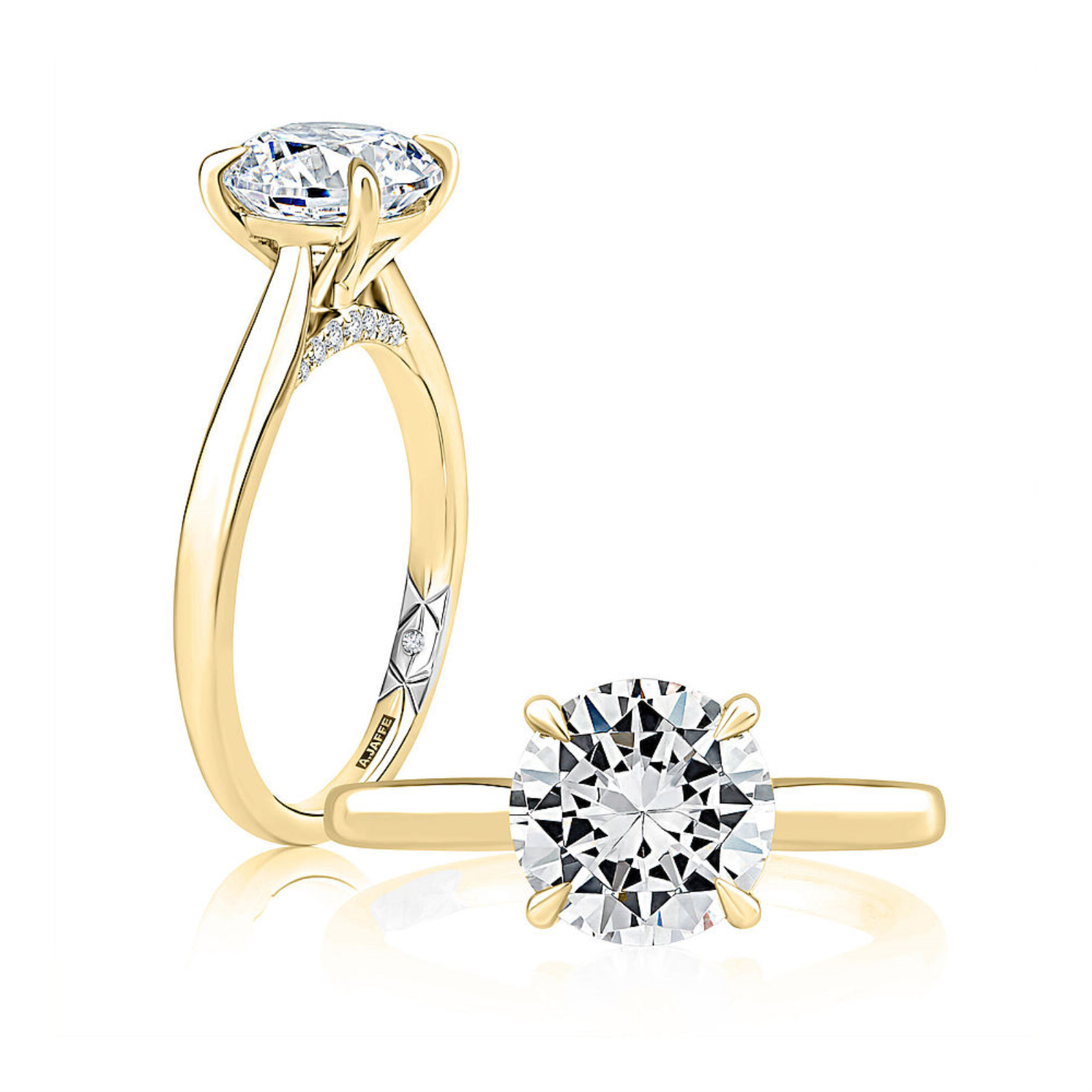 Gold and Diamond Solitaire Engagement Ring Mounting