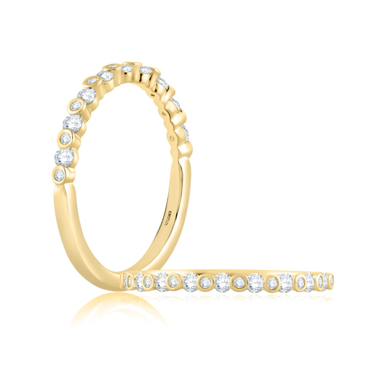 Gold and Diamond Stackable Wedding Band