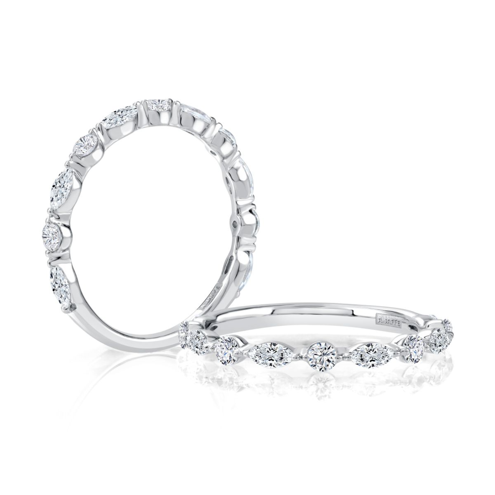 Platinum and Diamond Stackable Wedding Band