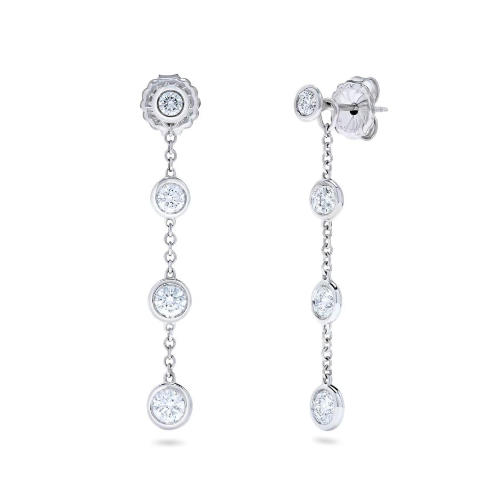 White Gold and Diamond Drop Earrings