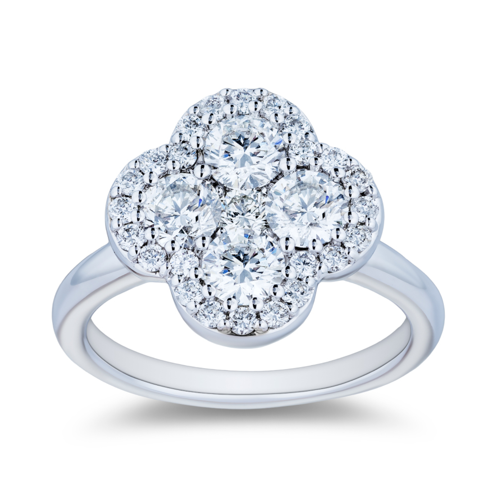 White Gold and Diamond Halo Ring