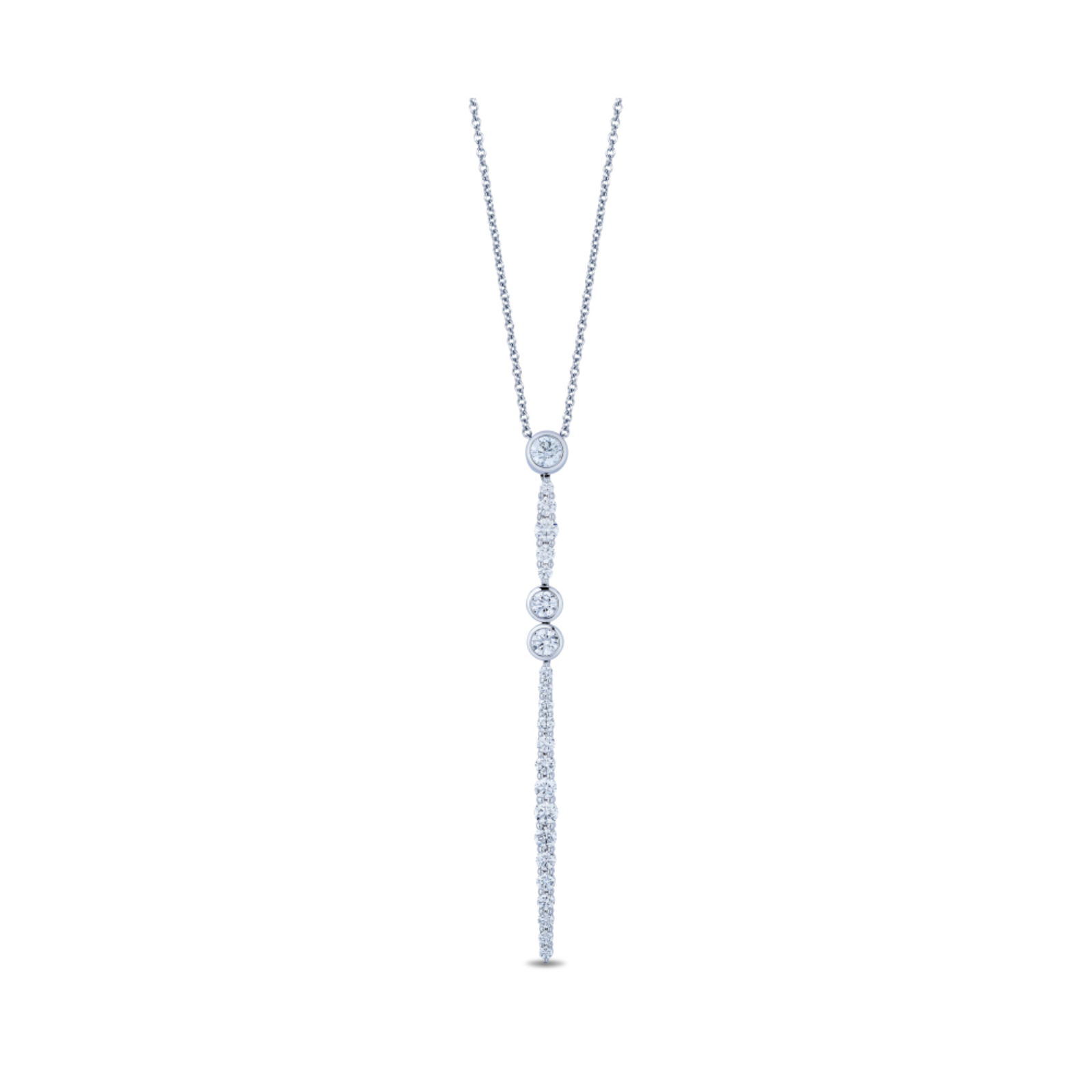 White Gold and Diamond Drop Necklace