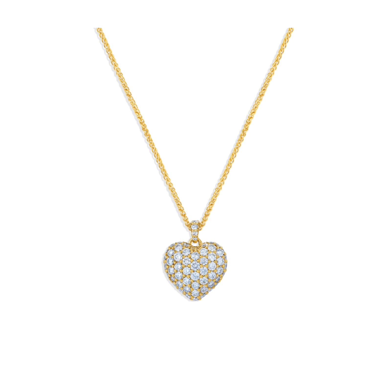 Gold and Diamond Small Heart Necklace