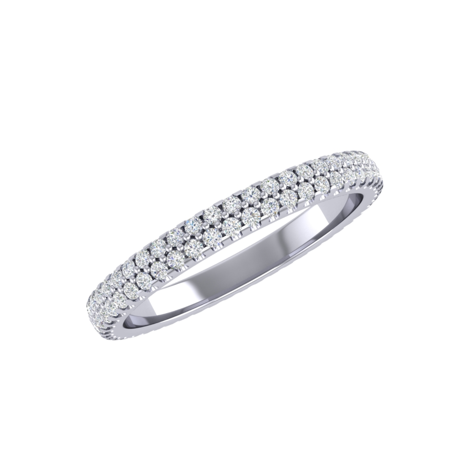 Platinum and Diamond Two Row Band