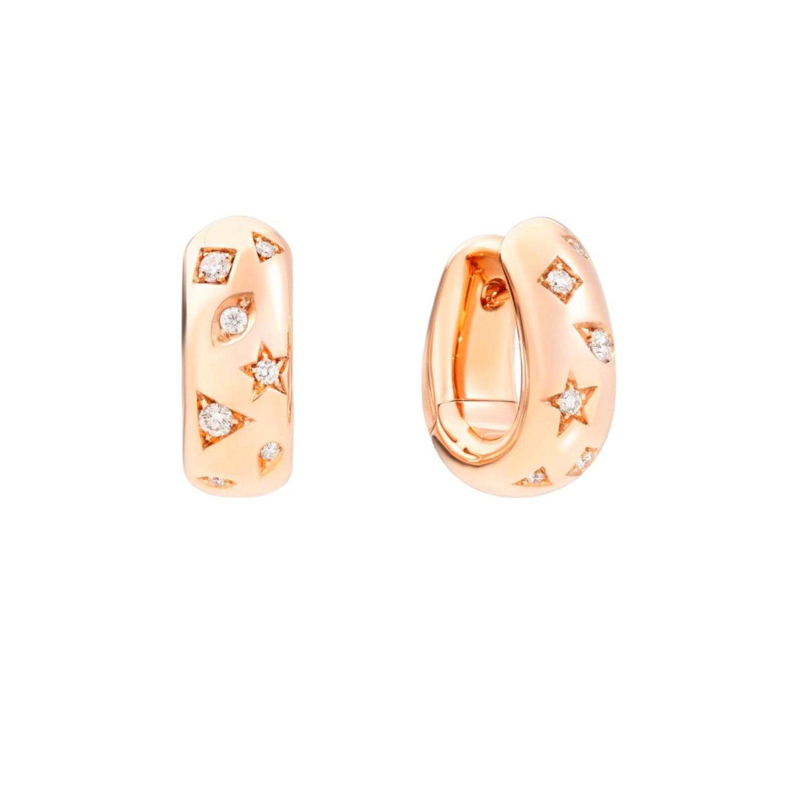 GOLD AND DIAMOND ICONICA HOOP EARRINGS