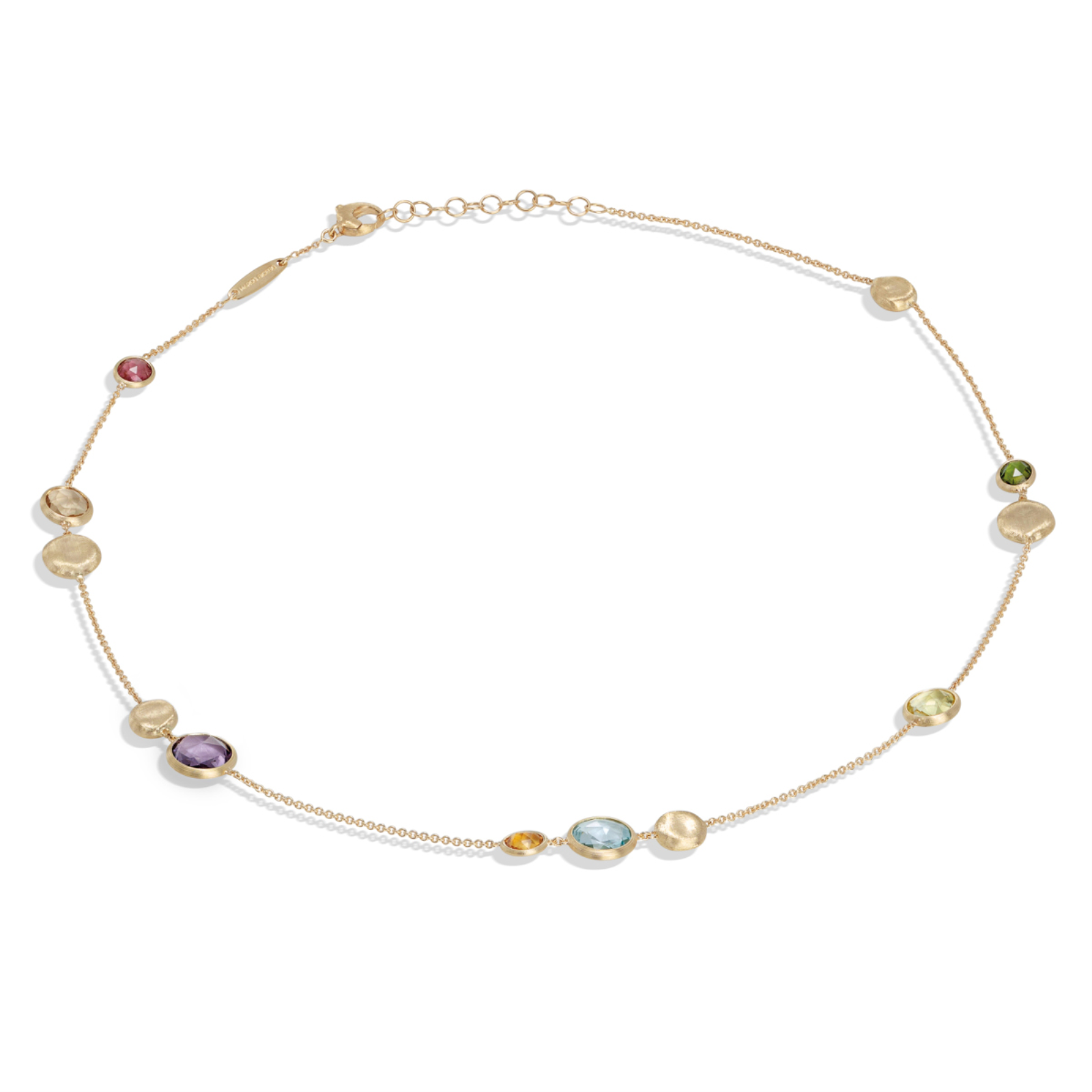 Gold and Mixed Gemstone Short Jaipur Color Necklace