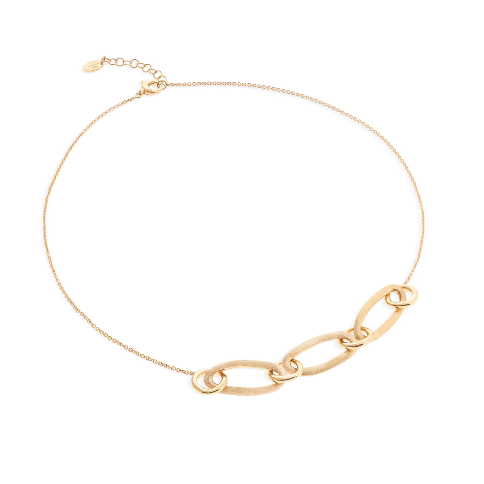 Gold Mixed Link Jaipur Half Collar Necklace