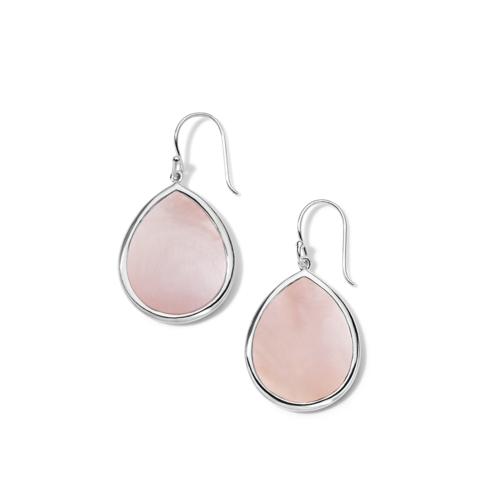 Silver Rock Candy Small Pink Shell Teardrop Earrings