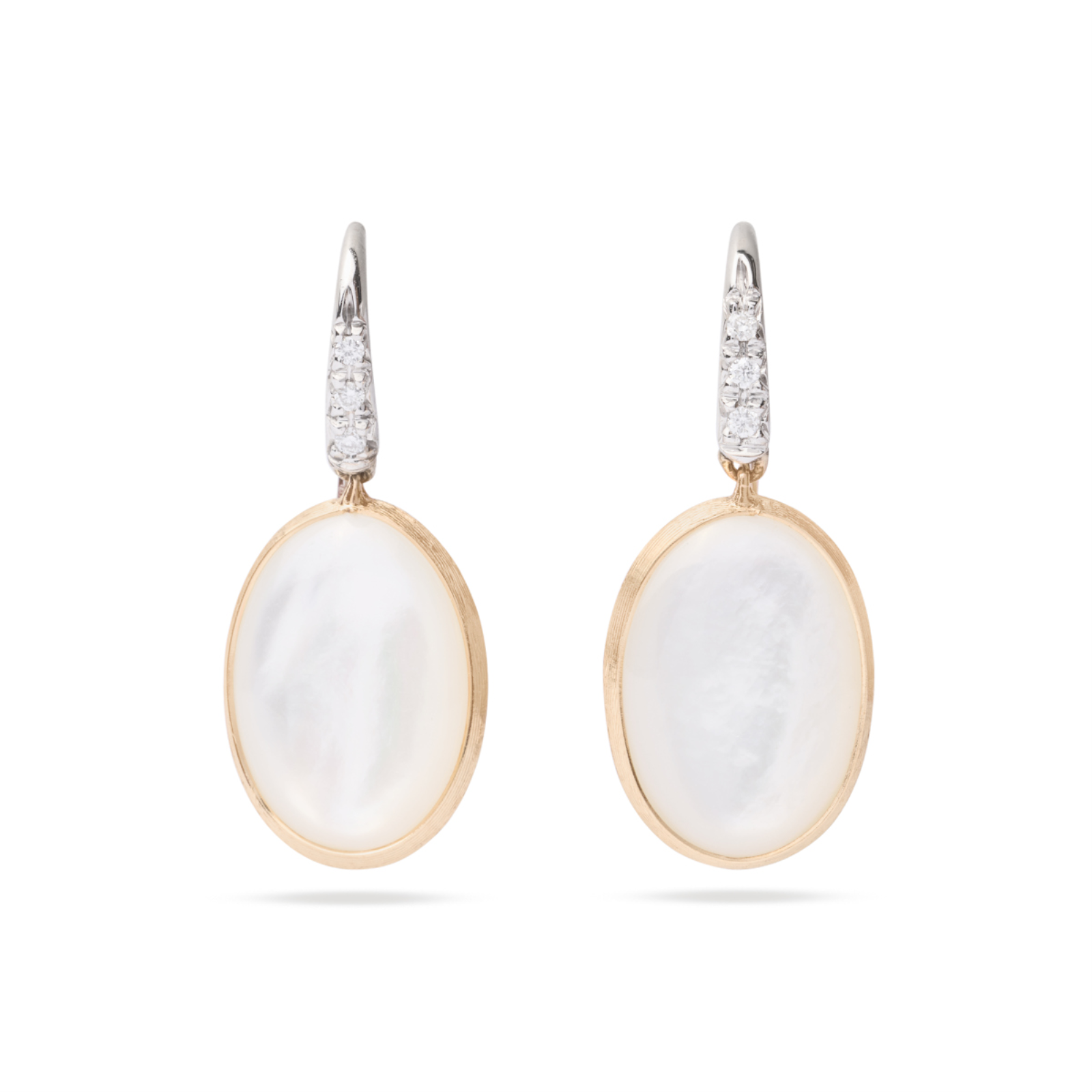 Gold Diamond and Mother of Pearl Siviglia Drop Earrings
