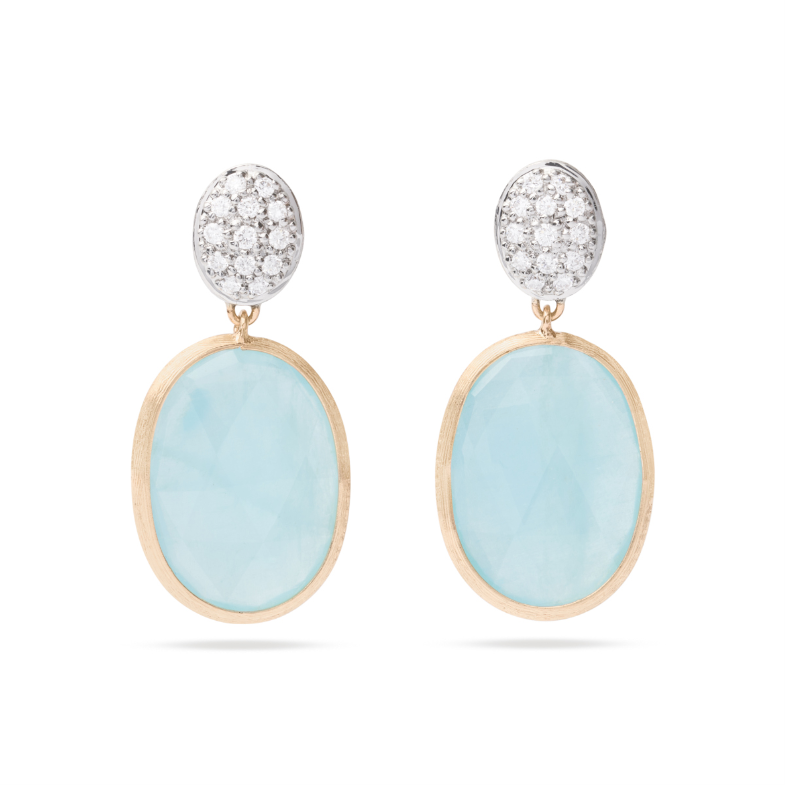 Gold Diamond and Aquamarine Siviglia Drop Earrings
