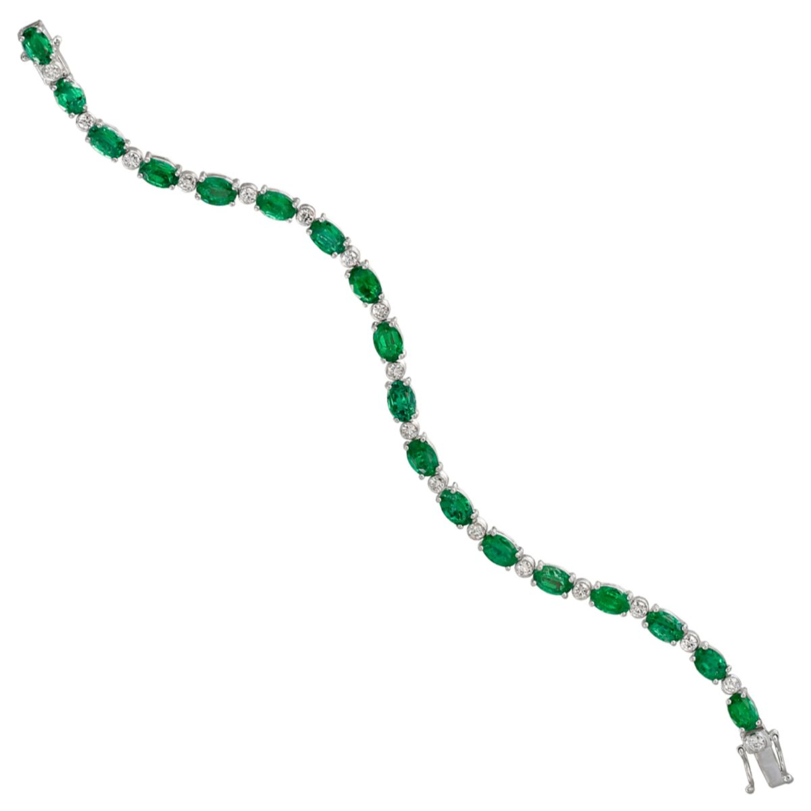 https://www.tinyjewelbox.com/upload/product/White Gold Diamond and Emerald Tennis Bracelet