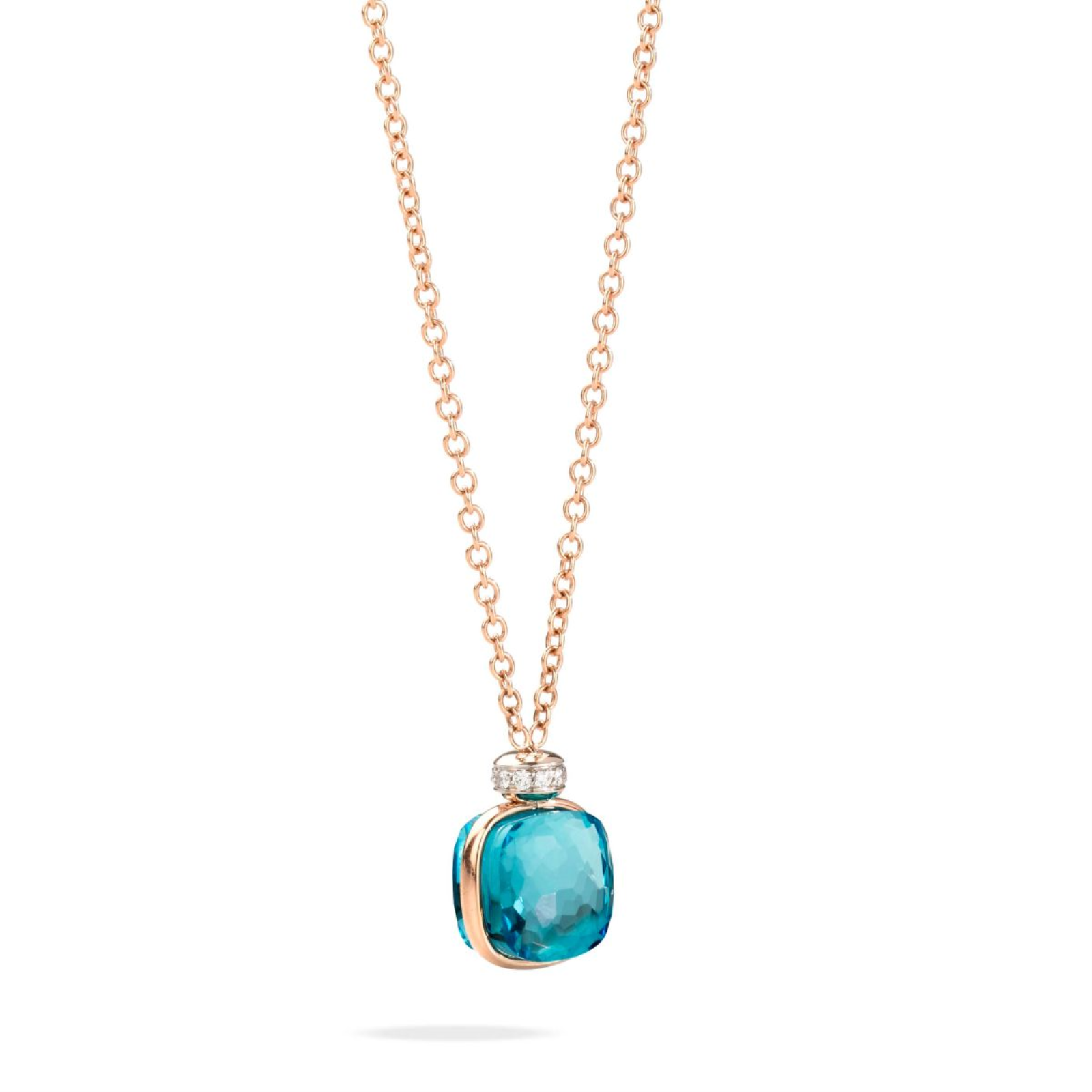 Gold Nudo London Topaz and Diamond Classic Pendant Necklace