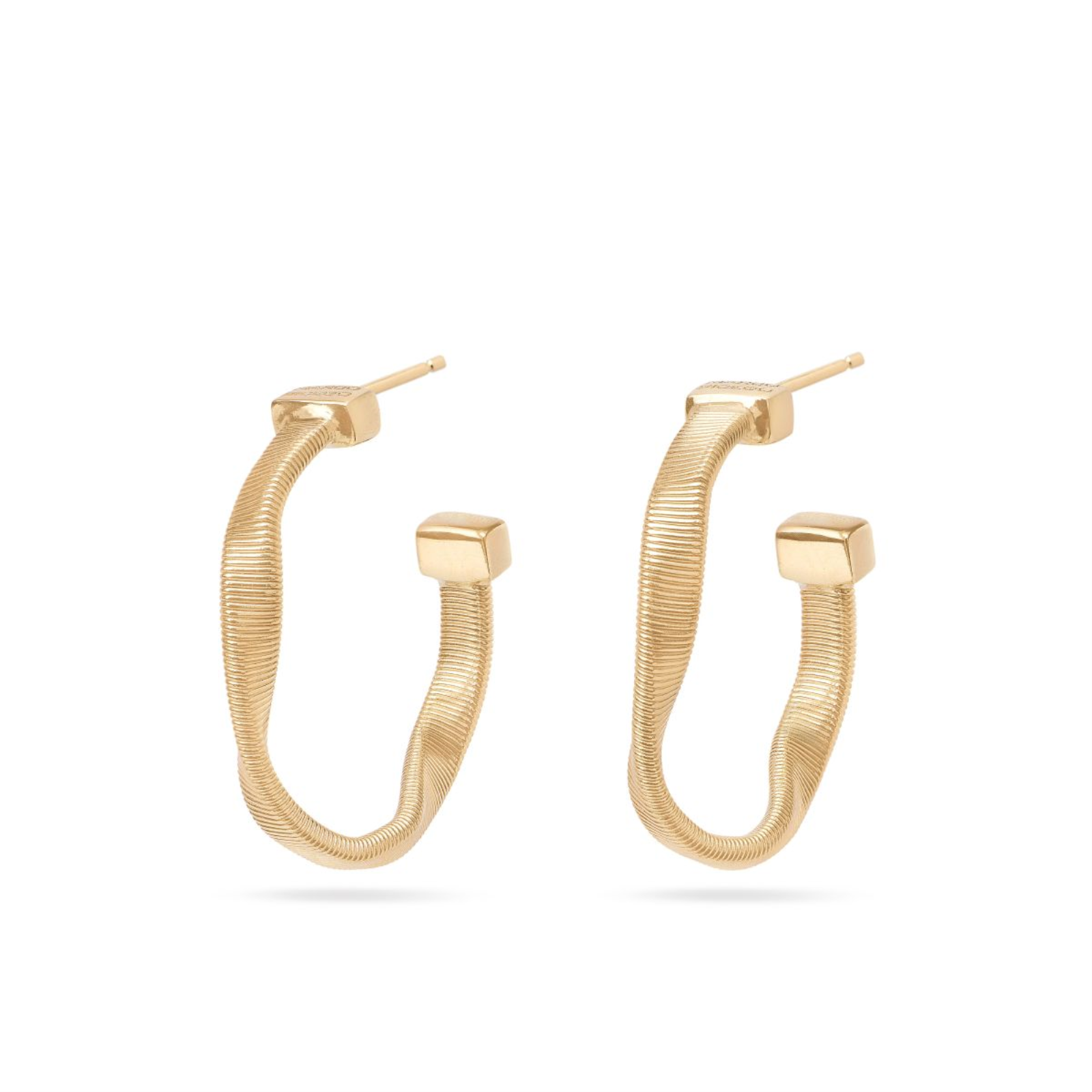 Gold Coil Twisted Huggie Marrakech Hoops