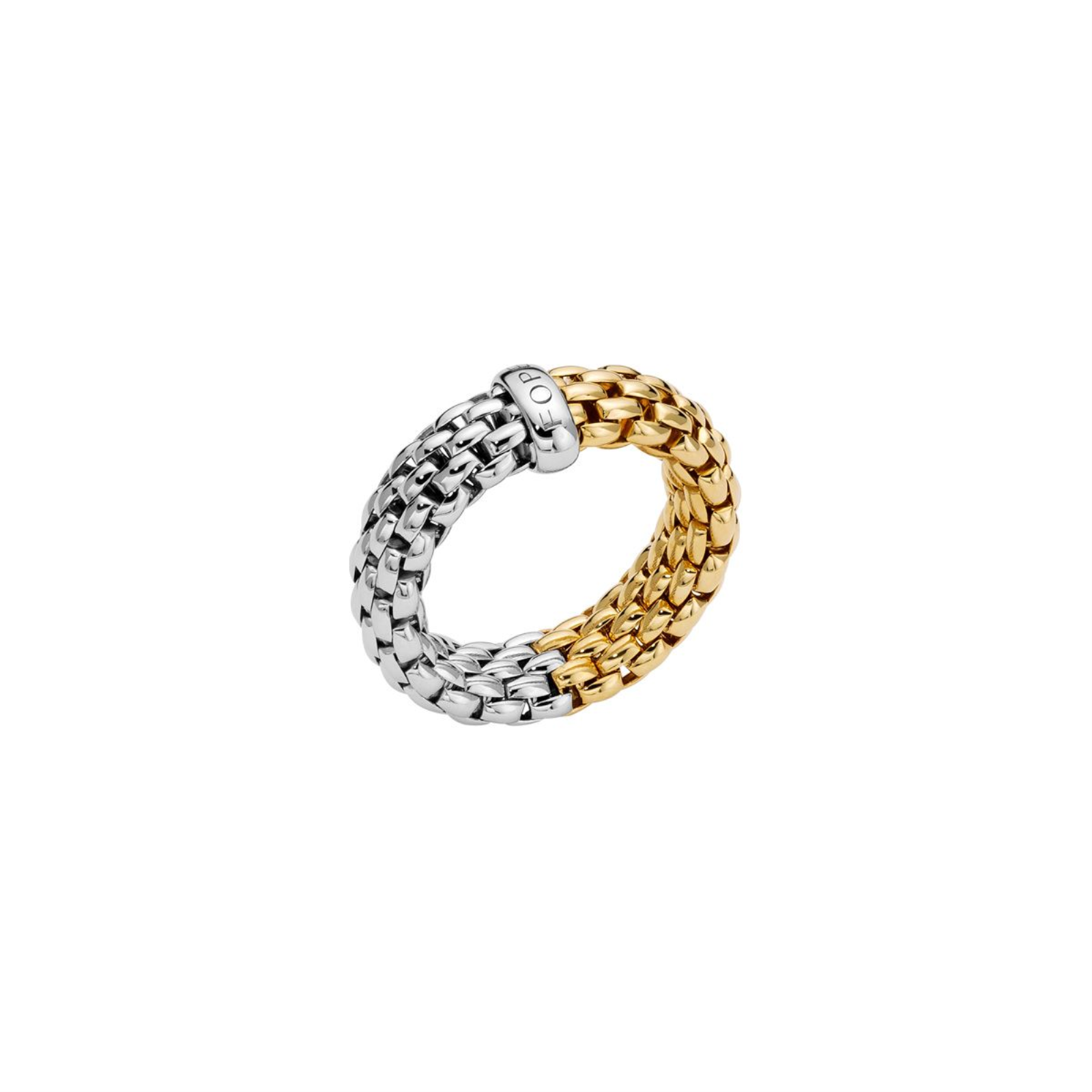 BICOLOUR FLEXIT RING WITH FLAT MESH