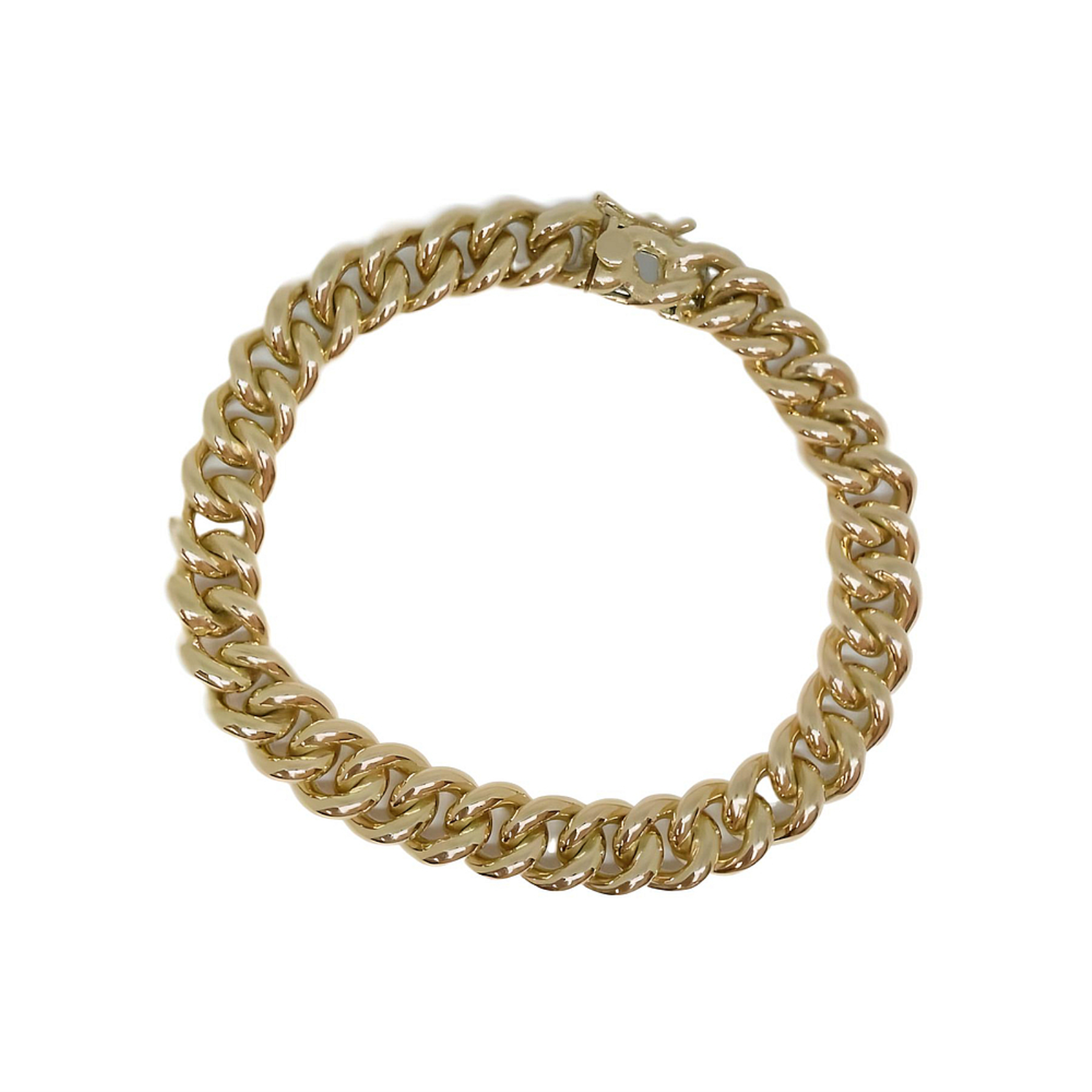 Yellow Gold Round Curb Link Bracelet