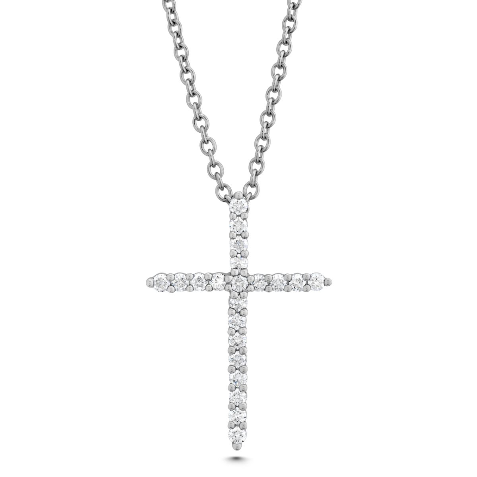 White Gold and Diamond Cross Necklace