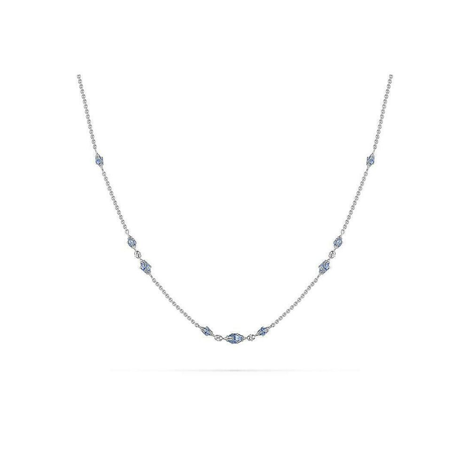 White Gold Diamond and Sapphire Dahlia Necklace