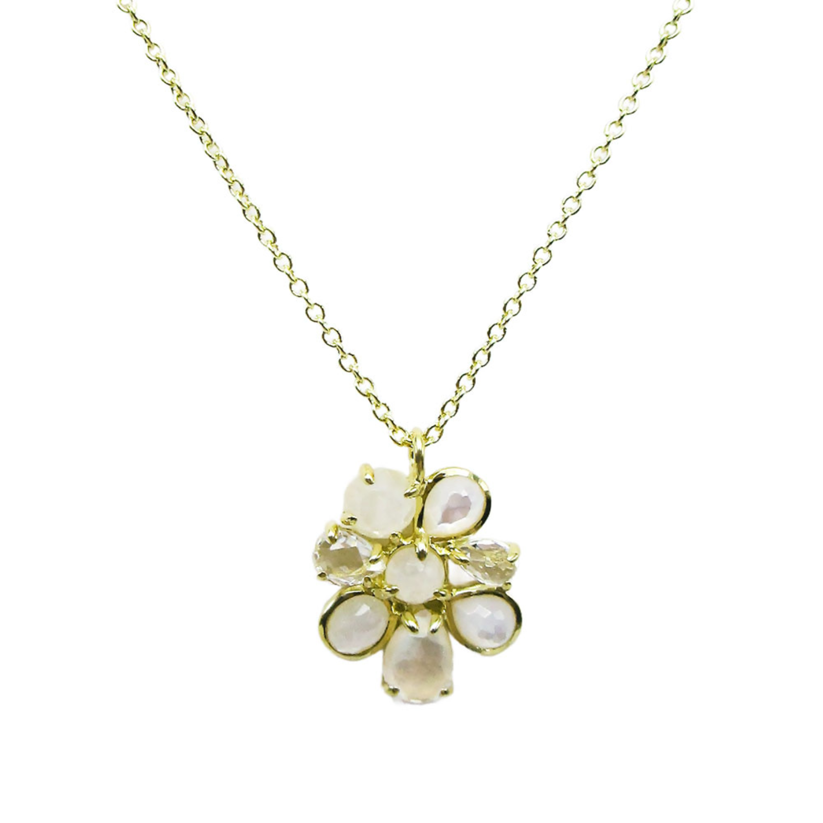 Gold Small Cluster Pendant Necklace