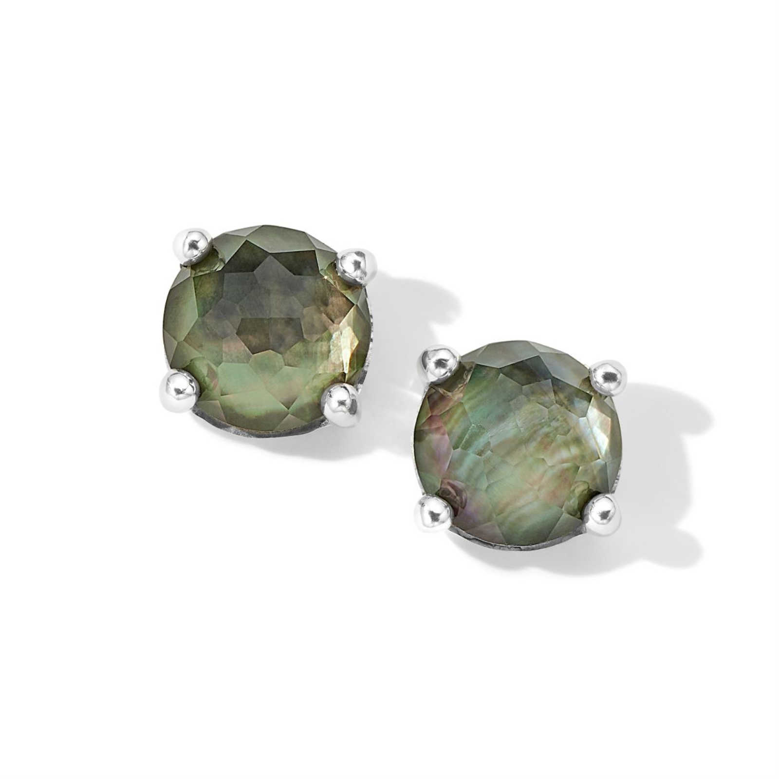 Single Stone Stud Earrings in Sterling Silver