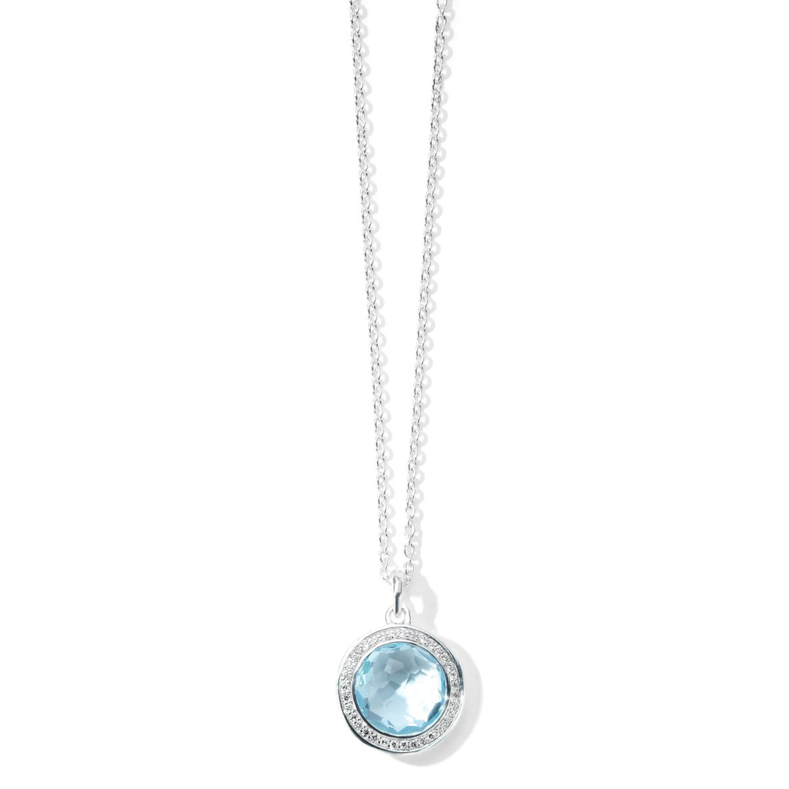 Silver and Diamond Mini Pendant Necklace